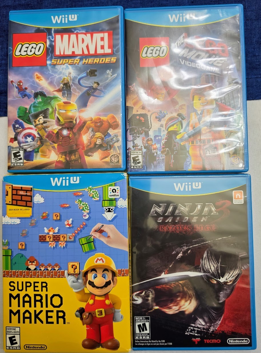 Nintendo Wii U Game Lot 4 Super Mario Maker NEW Ninja Gaiden 3 NEW LEGO