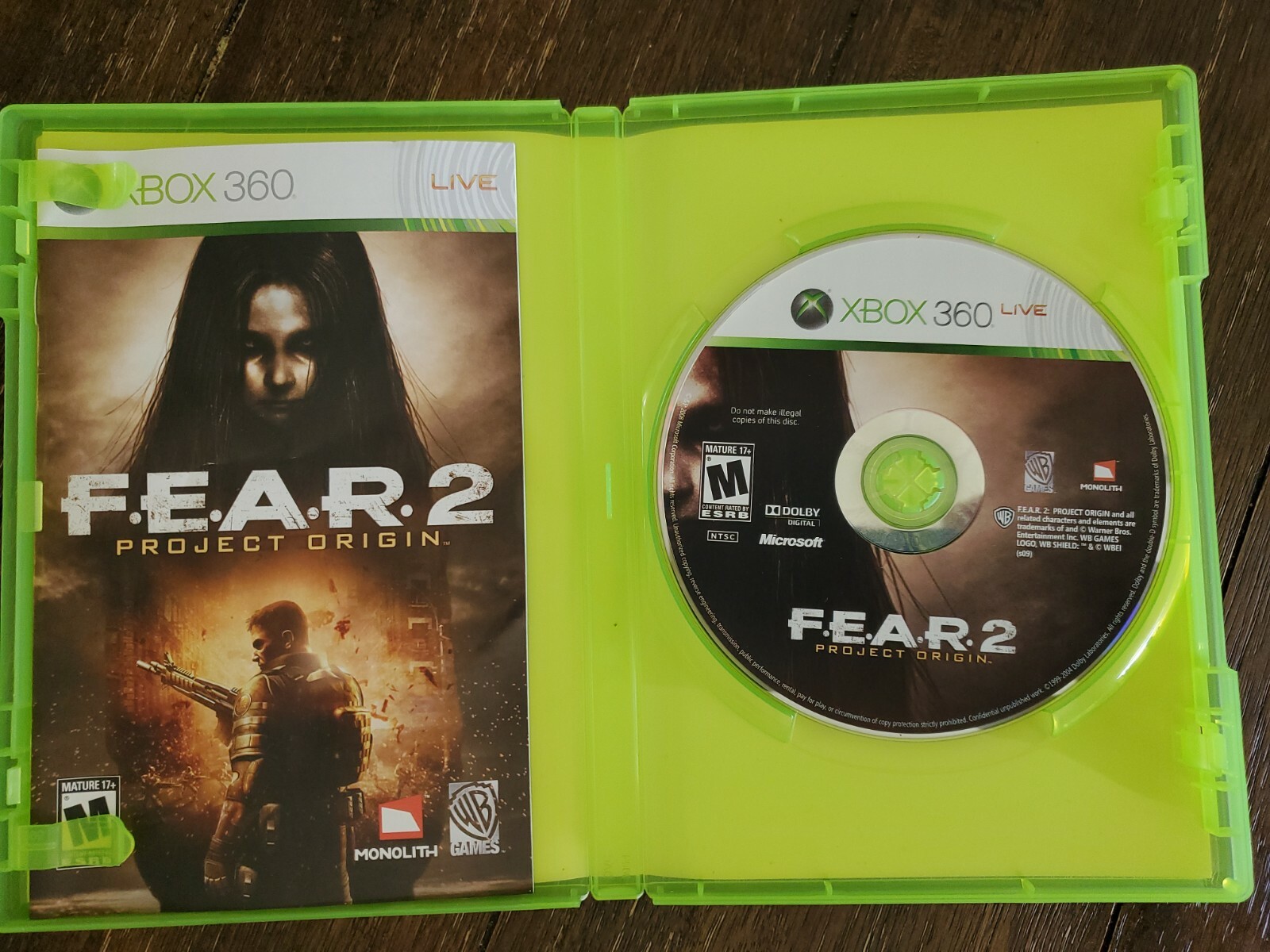 F.E.A.R. 2: Project Origin (Xbox 360) Tested – Working – CIB – With Box & Manual