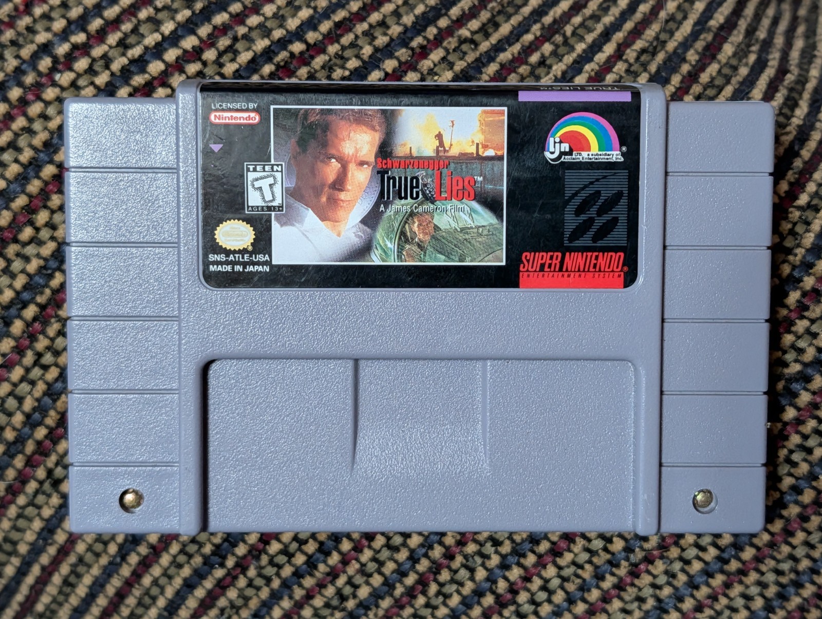 True Lies (Super Nintendo SNES, 1992) Authentic Game Cartridge Only TESTED/WORKS