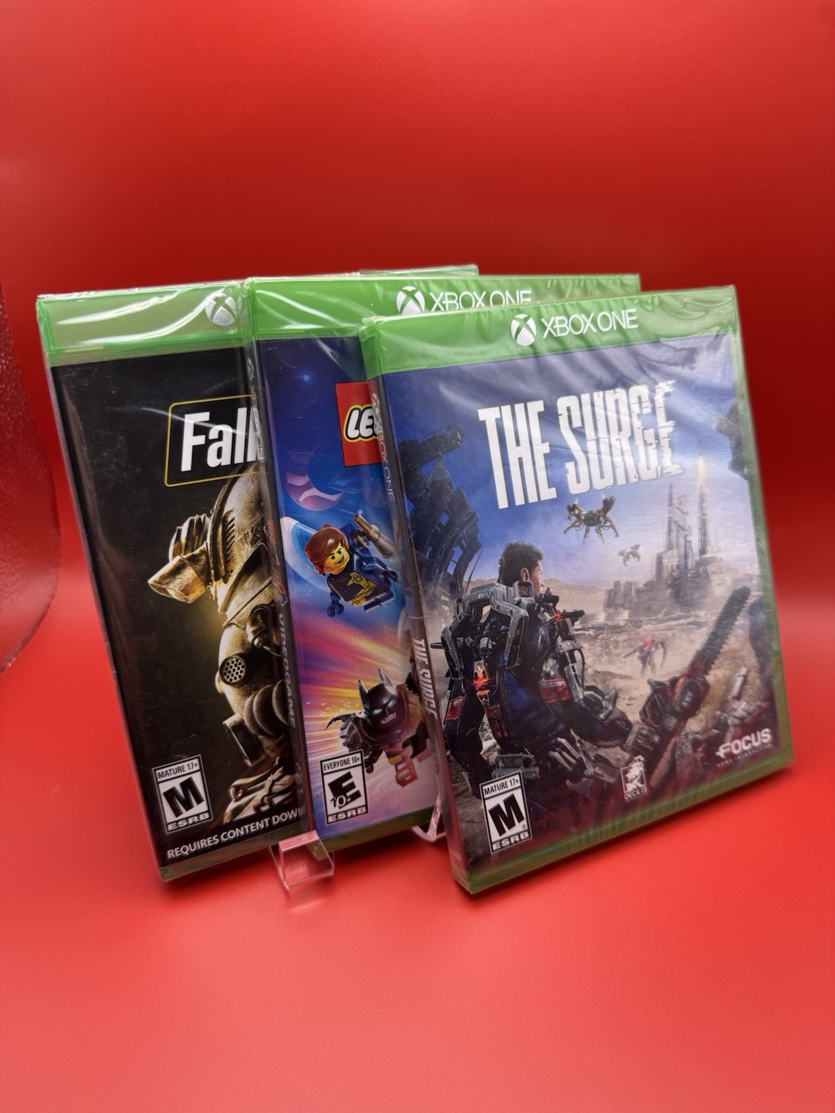 3 Brand New Xbox One Games Lot: Fallout 76, The Surge, The LEGO Movie Videogame