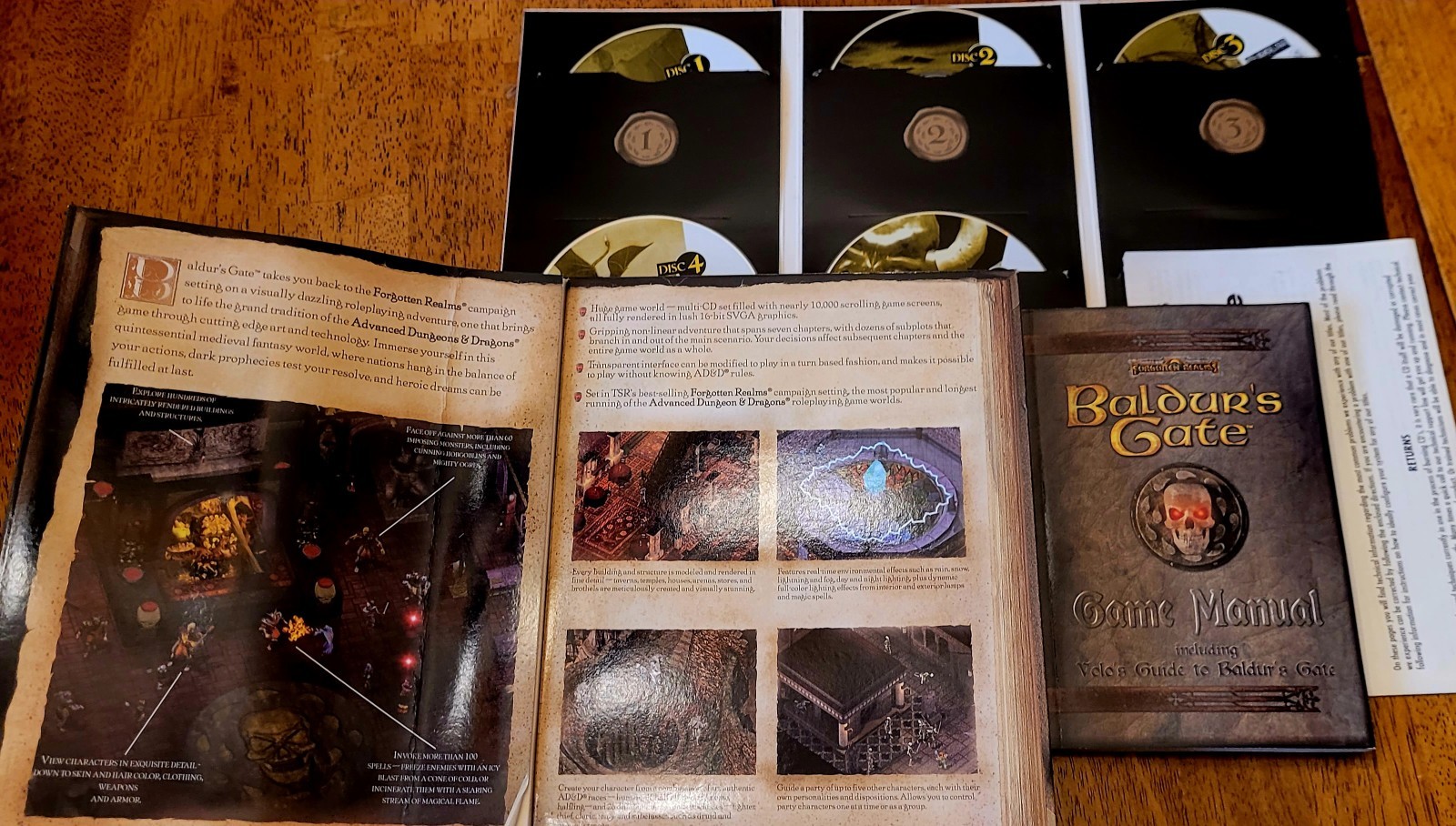 Baldurs Gate PC CD-ROM 1998 Big Box Complete Game Manual 5 Discs. Classic