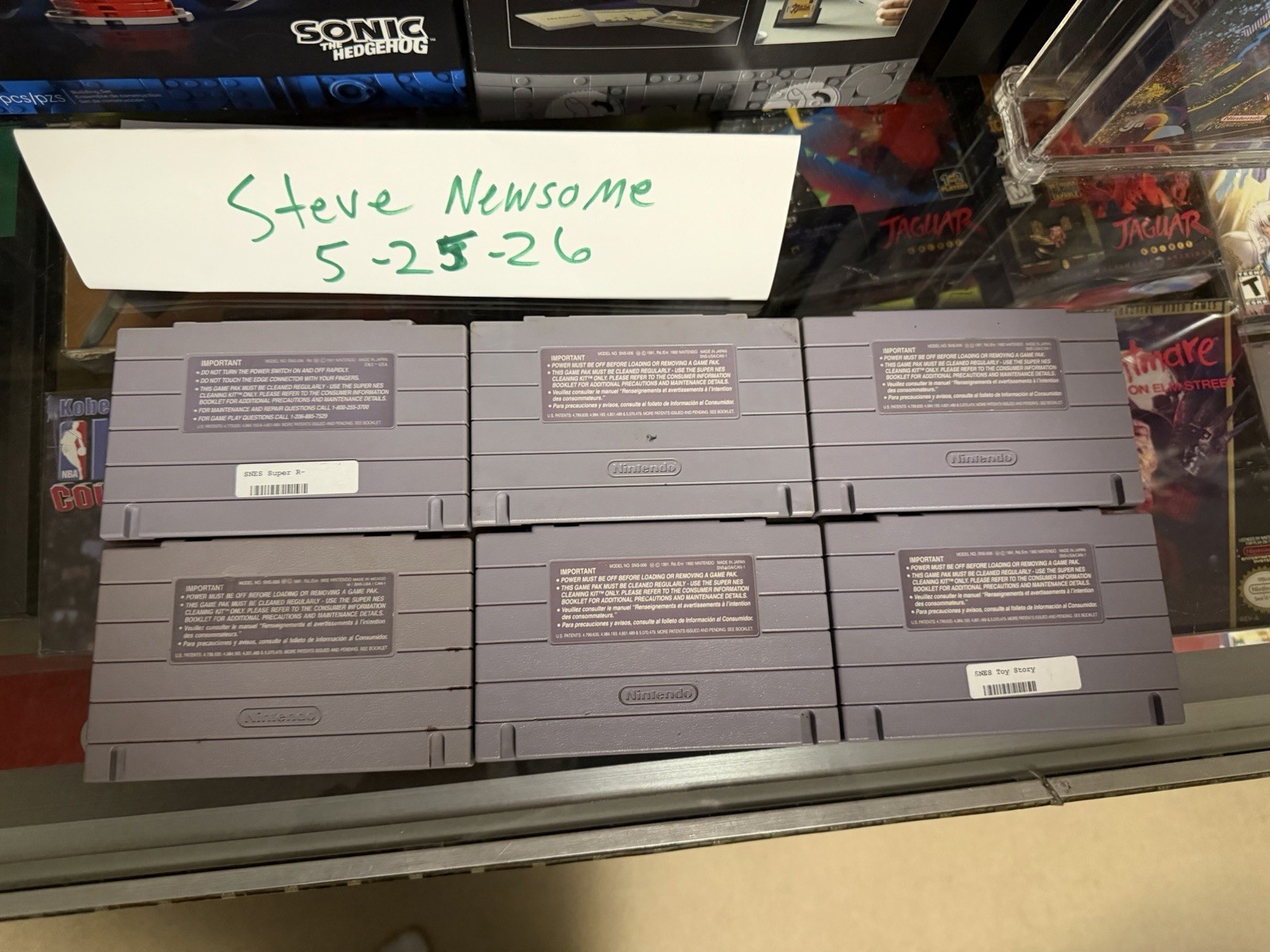 Super Nintendo Games Lot Rtype, NBA Jam, Toy Story, Space Invaders, Tetris,Bubsy