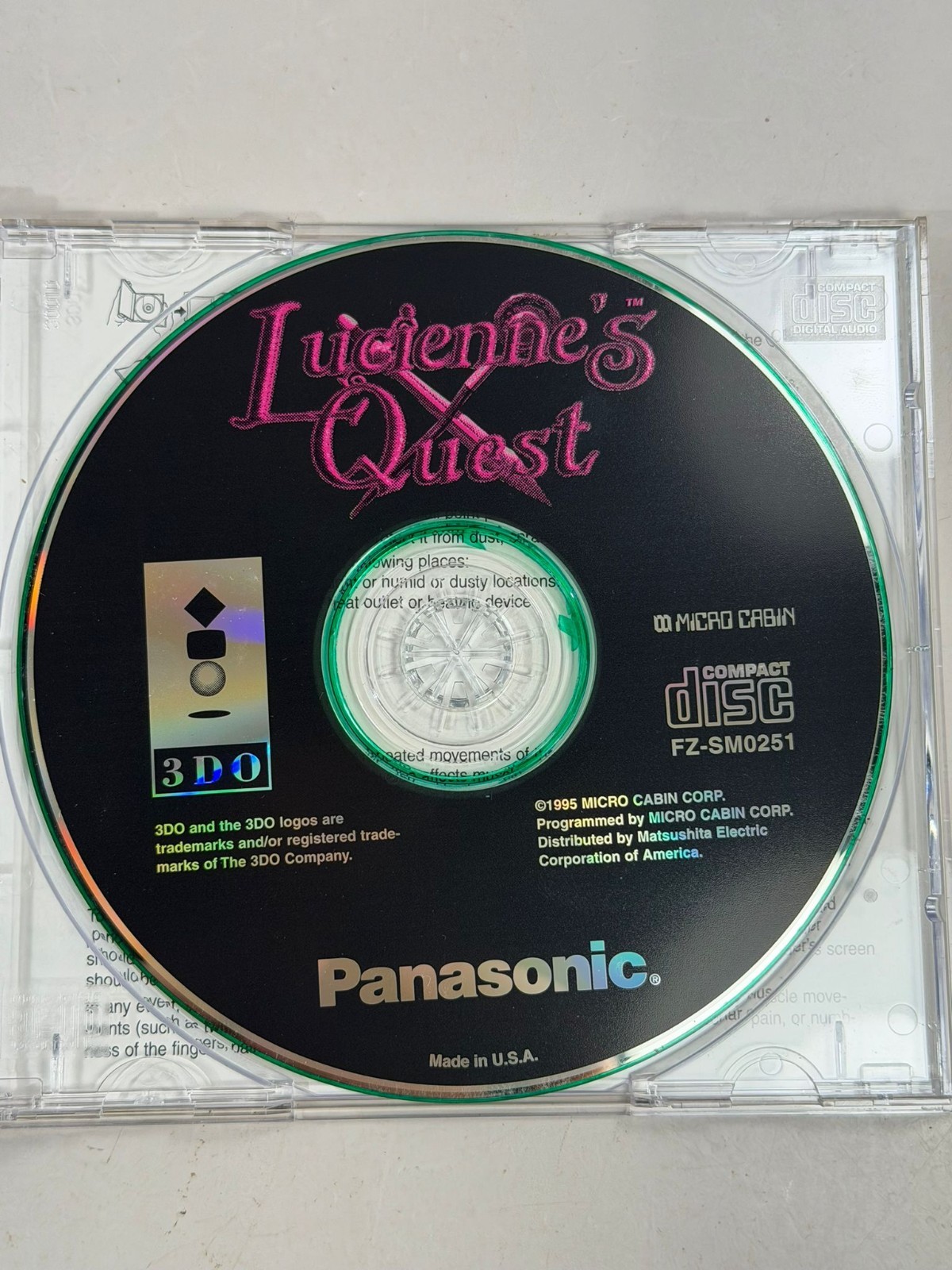 Lucienne’s Quest (Panasonic 3DO, 1995) CIB with inserts and reg. cards