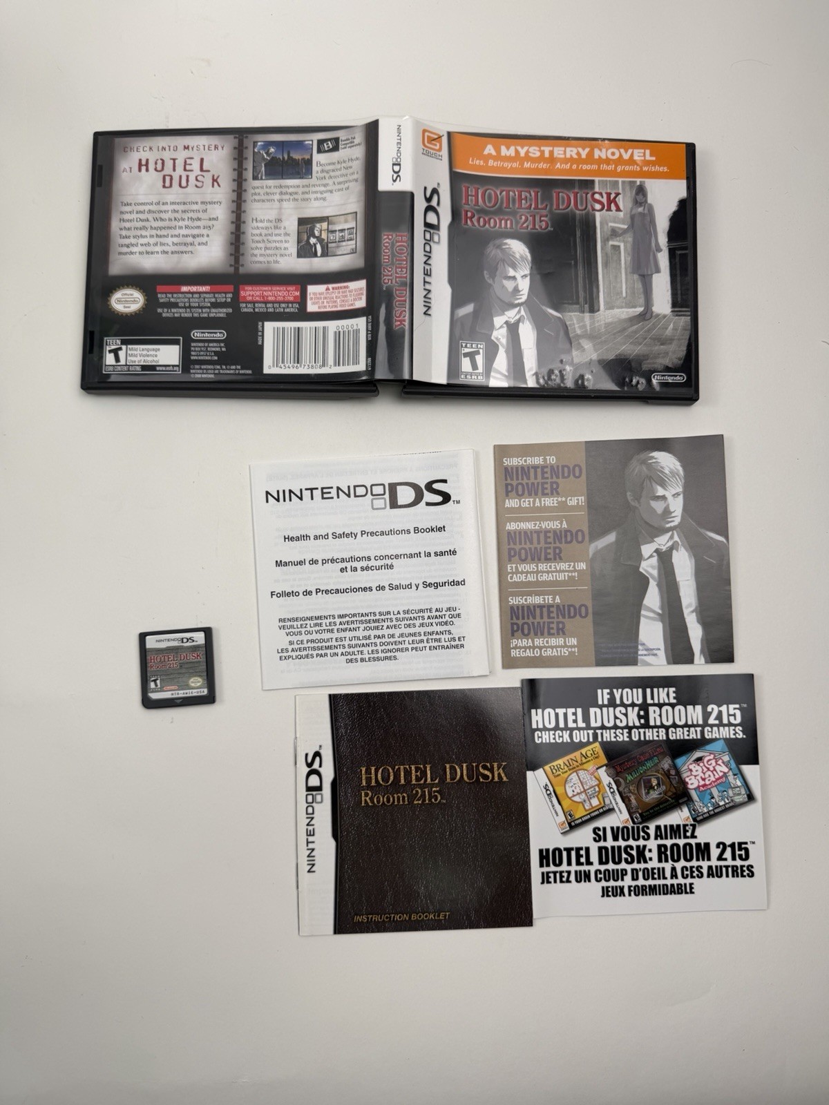 Nintendo DS Hotel Dusk: Room 215 Complete In Box CIB w/ Manuals & Inserts