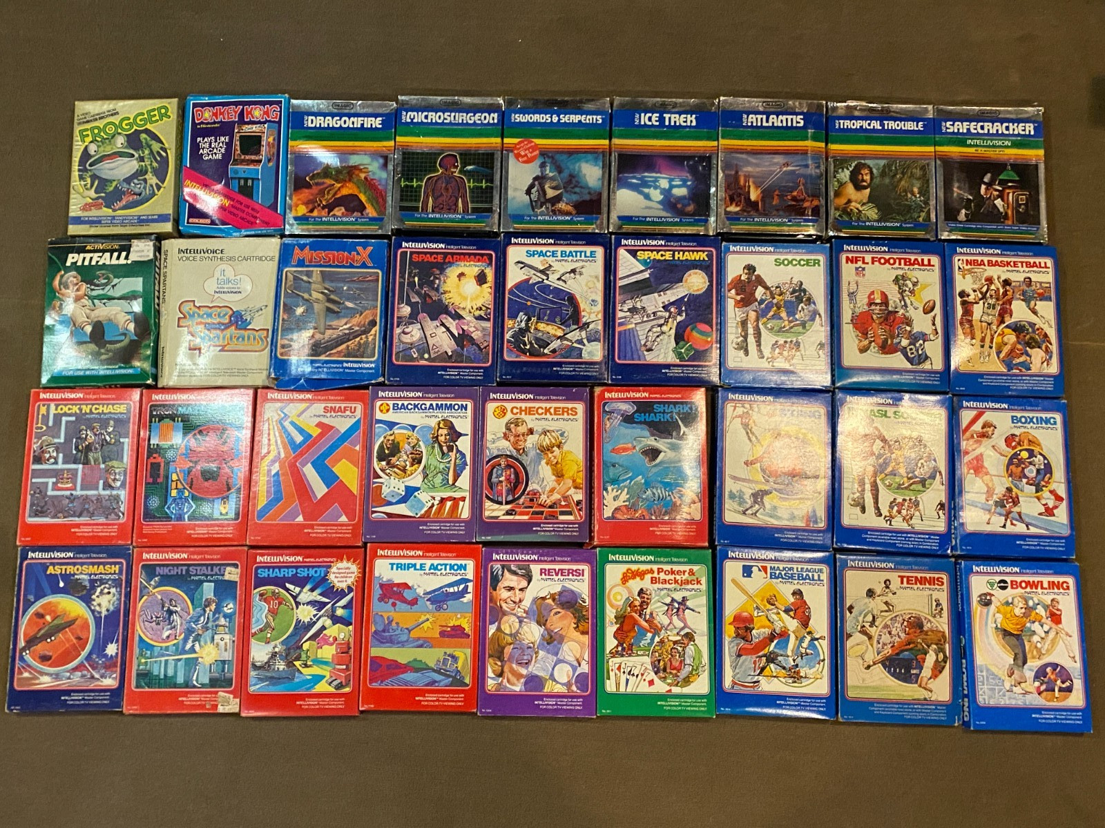 Mattel Intellivision Vintage Video Game lot of 49: 29 complete, see description