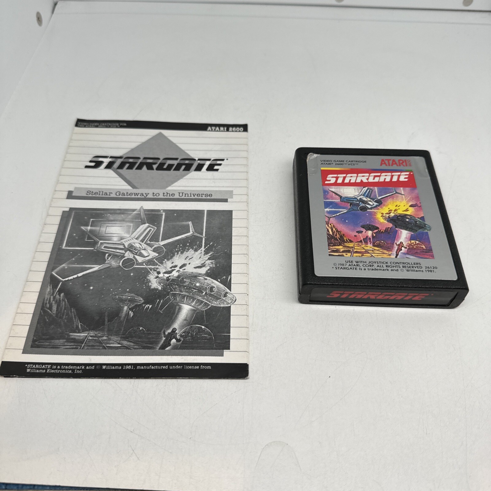 RARE STARGATE (Defender 2) Atari 2600 Cartridge And Manual Tested See Pics