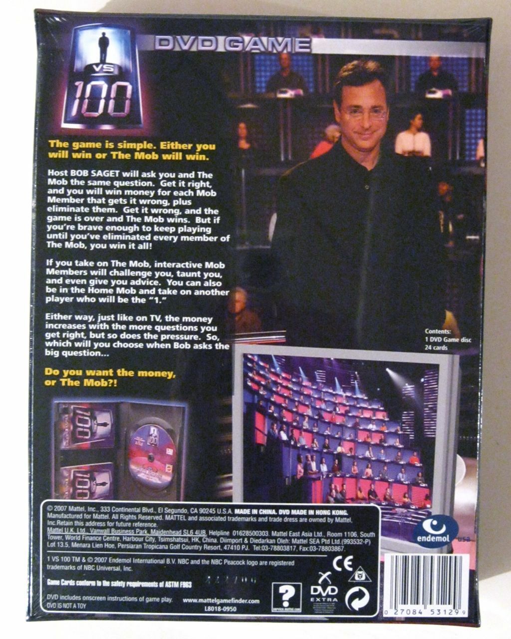 Mattel 1 Vs. 100 DVD Game! Bob Saget NBC TV Game Show! New & Sealed!