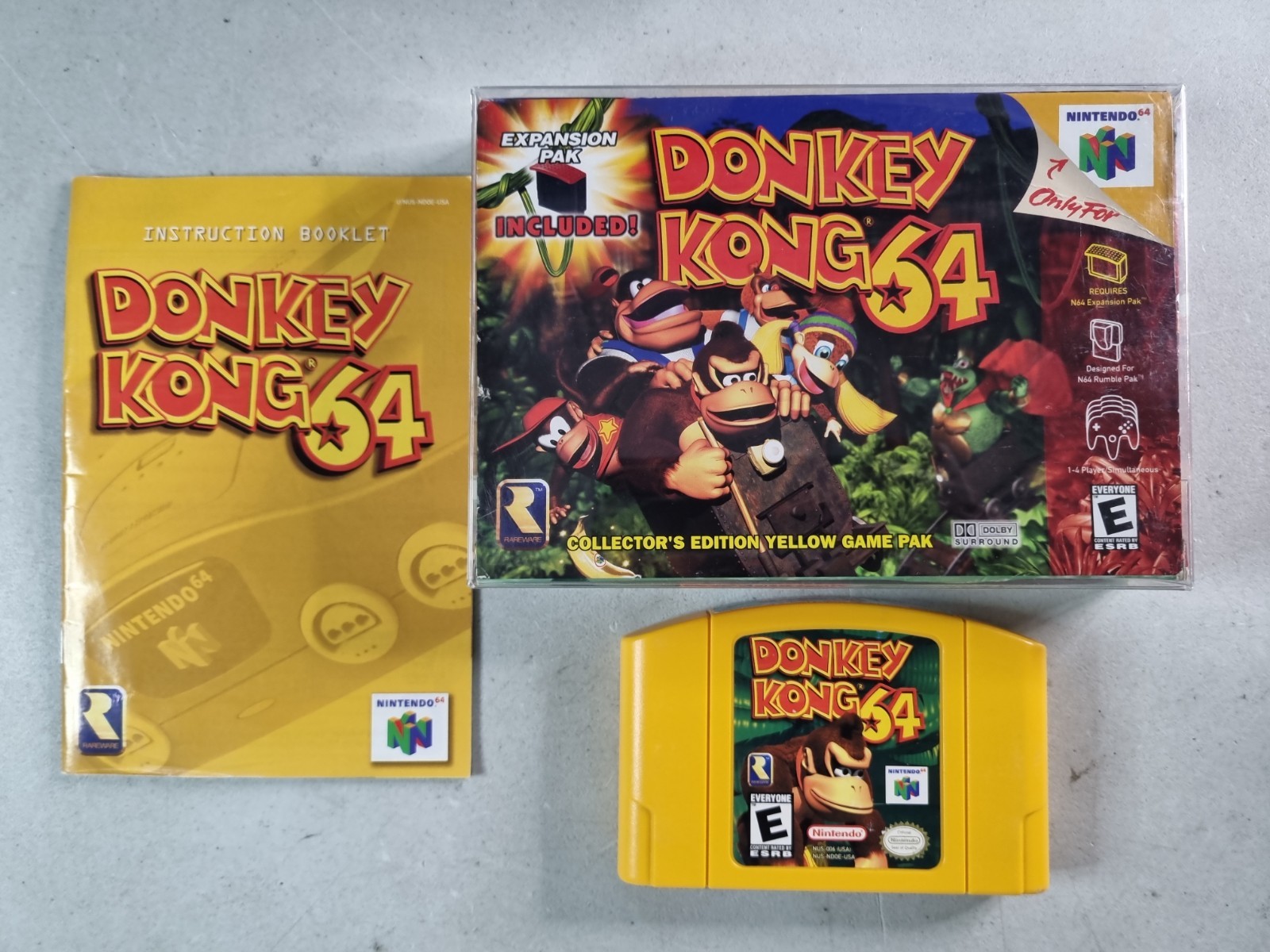 Donkey Kong 64 (Nintendo 64 1999) Complete CIB NO expansion pak – w/ Manual