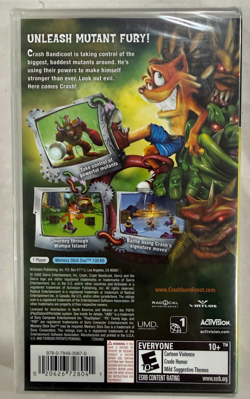 Crash Mind over Mutant – PSP – Brand New – Factory Sealed – US/NTSC