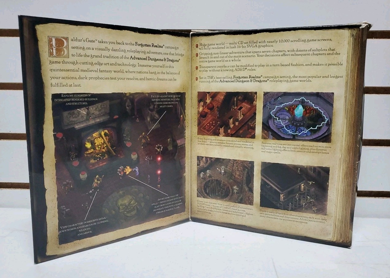 Baldur’s Gate (1998, PC Big Box) Discs, Manual, Map + Tales of Sword Coast Game