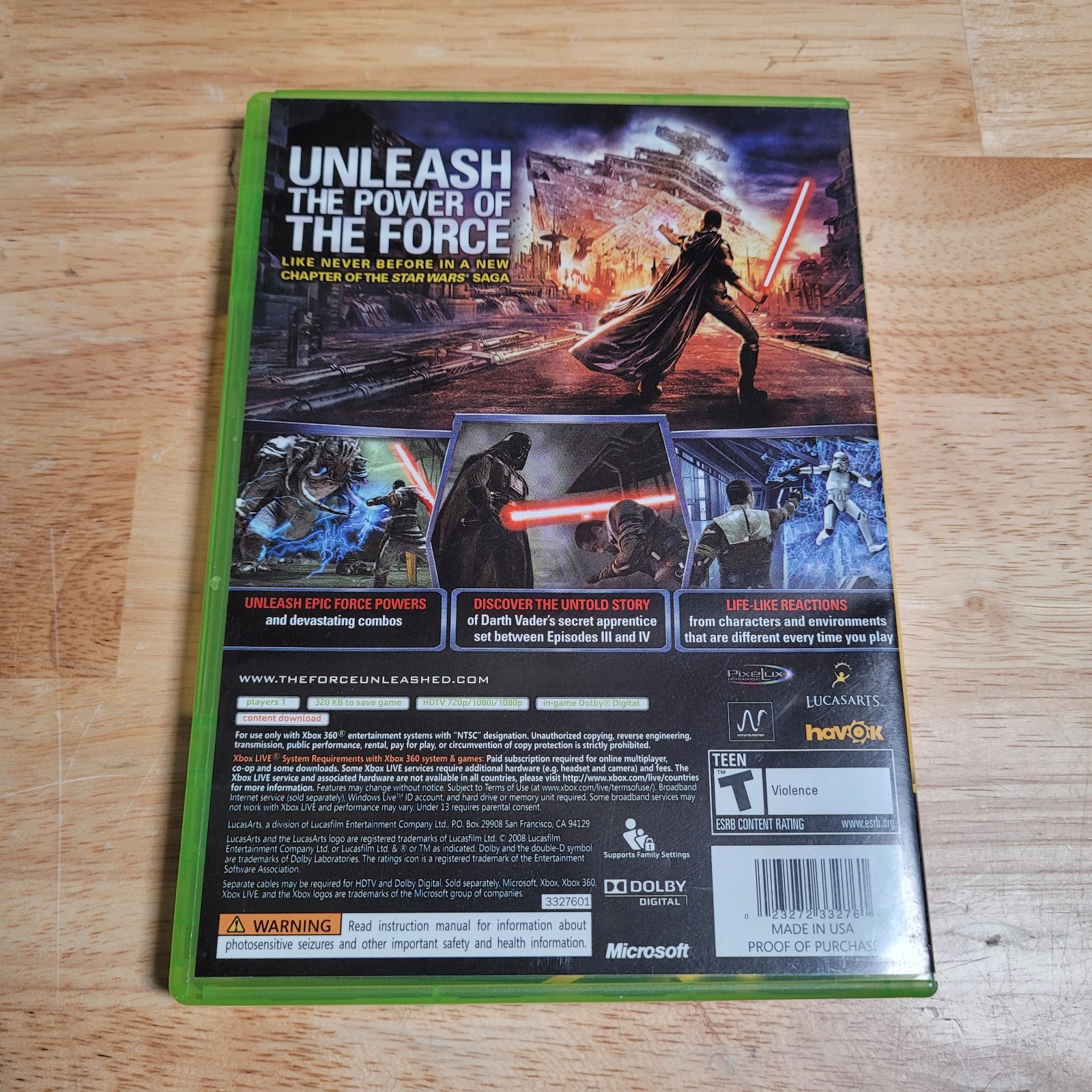 Star Wars: The Force Unleashed Microsoft Xbox 360, 2008 CIB w Manual – Tested