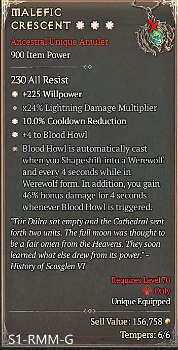 🔥 Diablo 4 Season 14 🔥 Malefic Crescent 1 / 4 GA