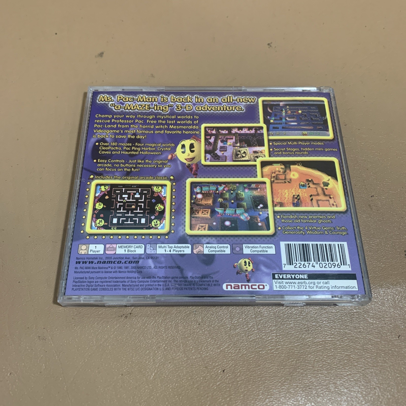 Ms. Pac-Man: Maze Madness (Sony PlayStation 1, PS1, 2000) Complete CIB