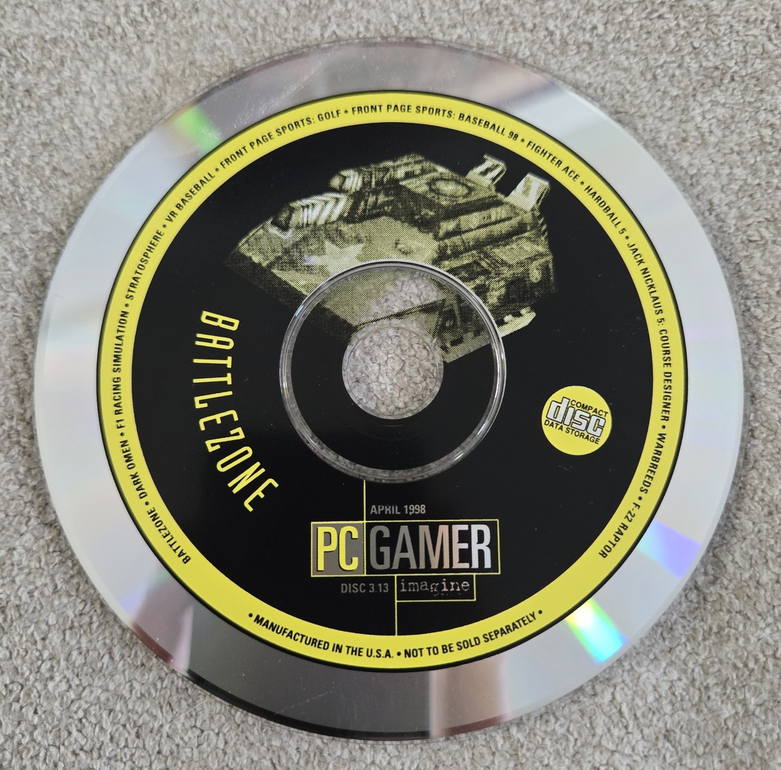 PC Gamer Battlezone Demo Disc 3.13 Apr 1998 Video Game PC CD ROM