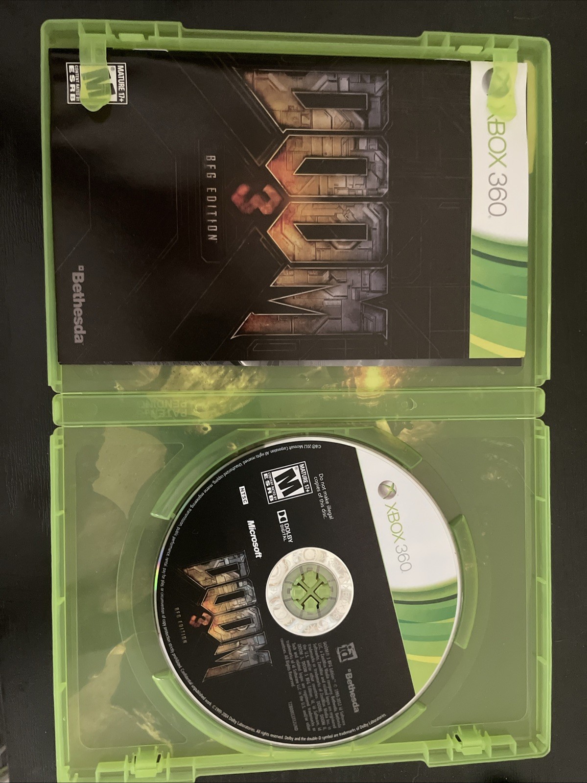 Doom 3 — BFG Edition (Microsoft Xbox 360, 2012) Complete Tested CIB