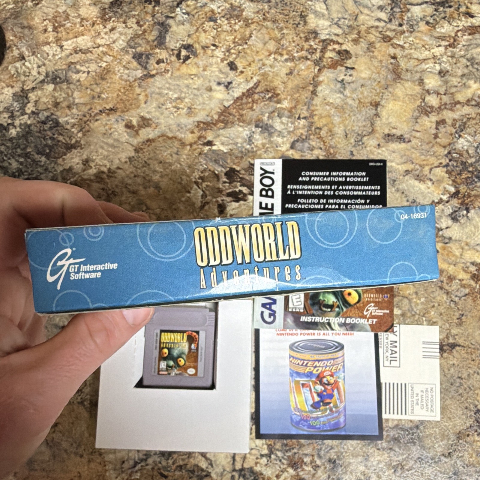 GT Interactive Oddworld Adventures (Game Boy) Complete Box Cart Manual Inserts