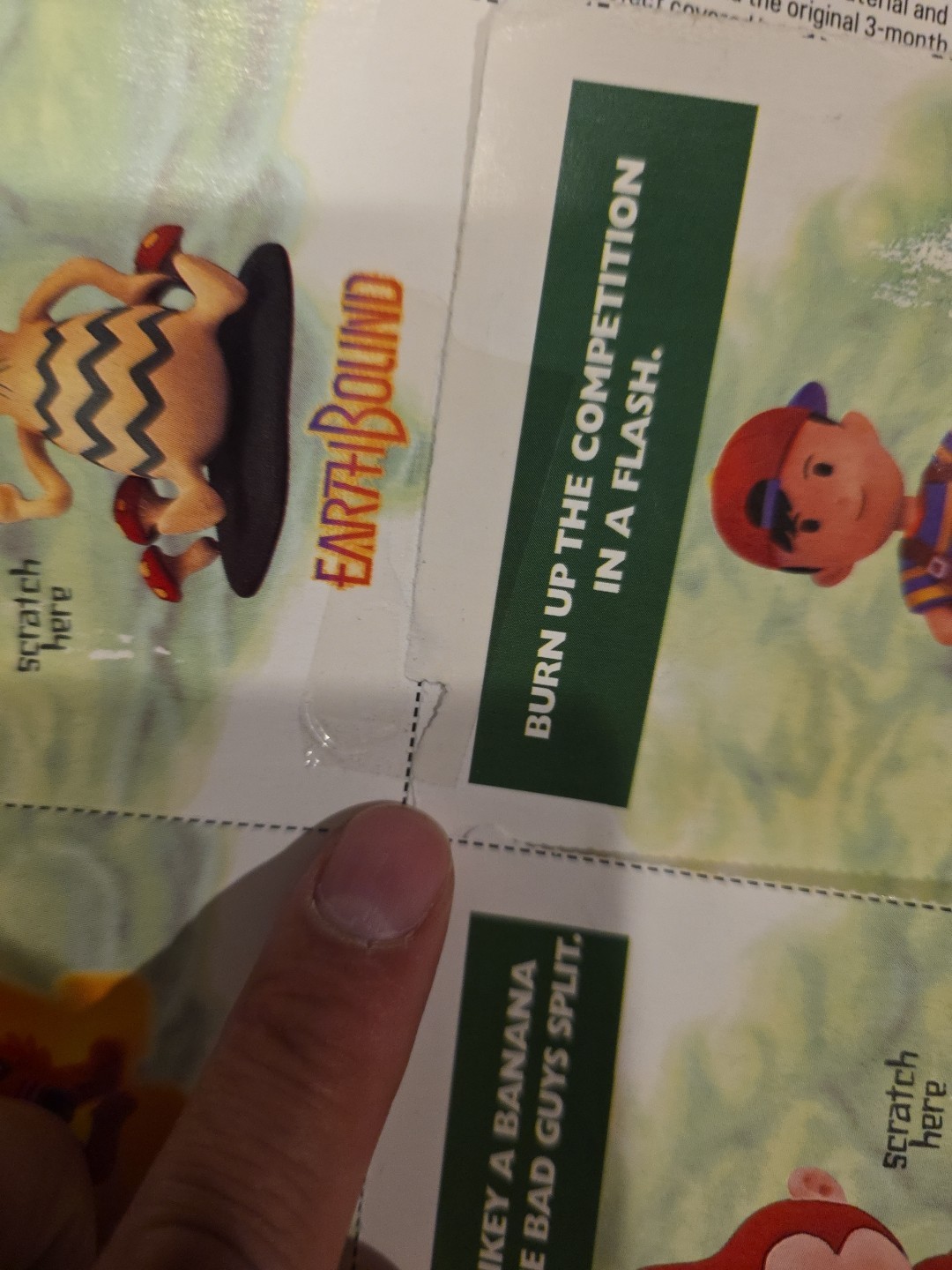 EarthBound w/ Player’s Guide (Super Nintendo Snes, 1995) One Missing Sticker