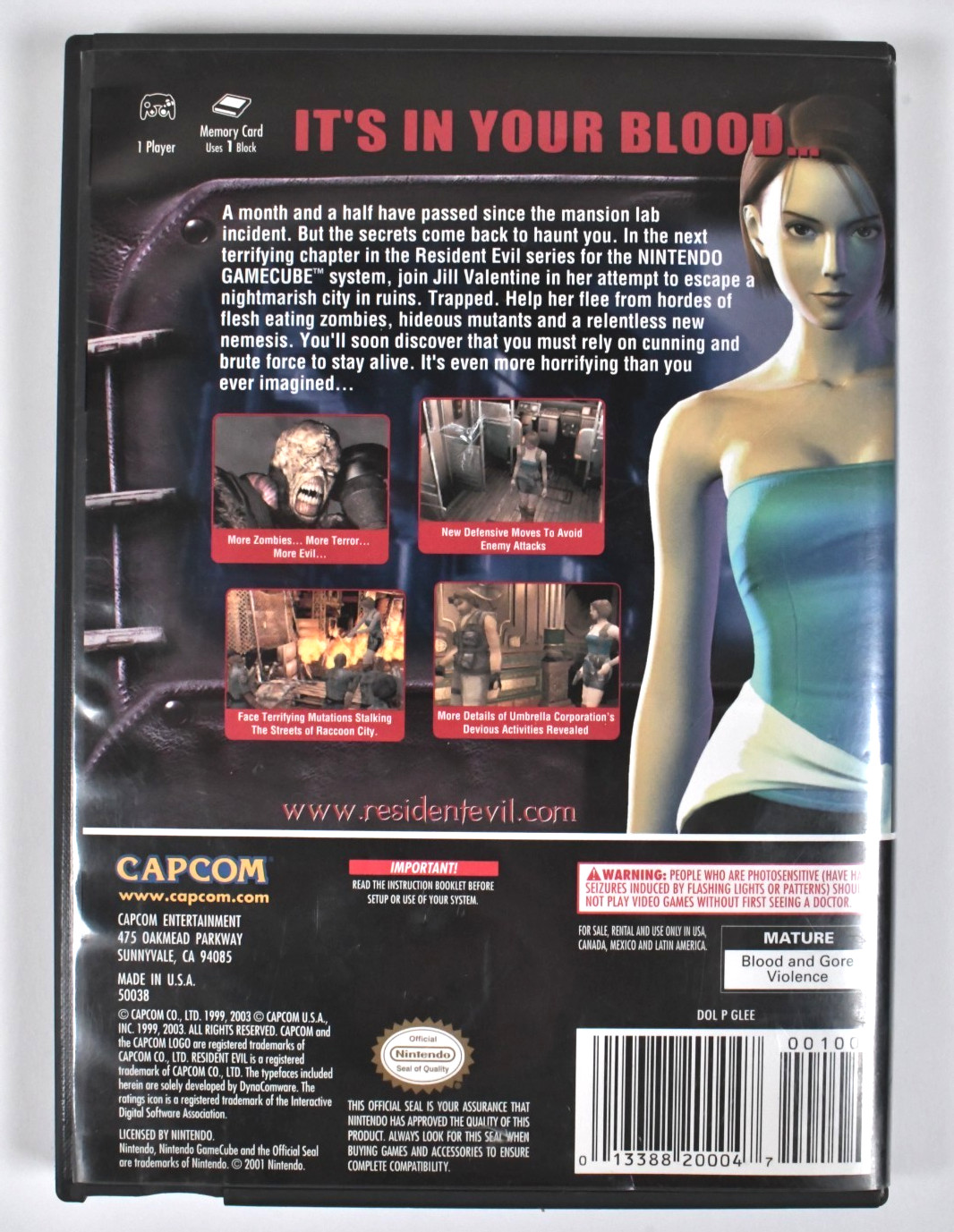 Resident Evil 3 III Nemesis Nintendo GameCube with Manual Original Case CIB USA