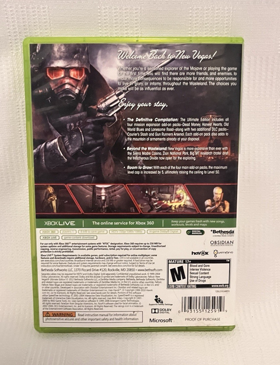 Microsoft Xbox 360 Fallout New Vegas Ultimate Edition w/ Manual Tested
