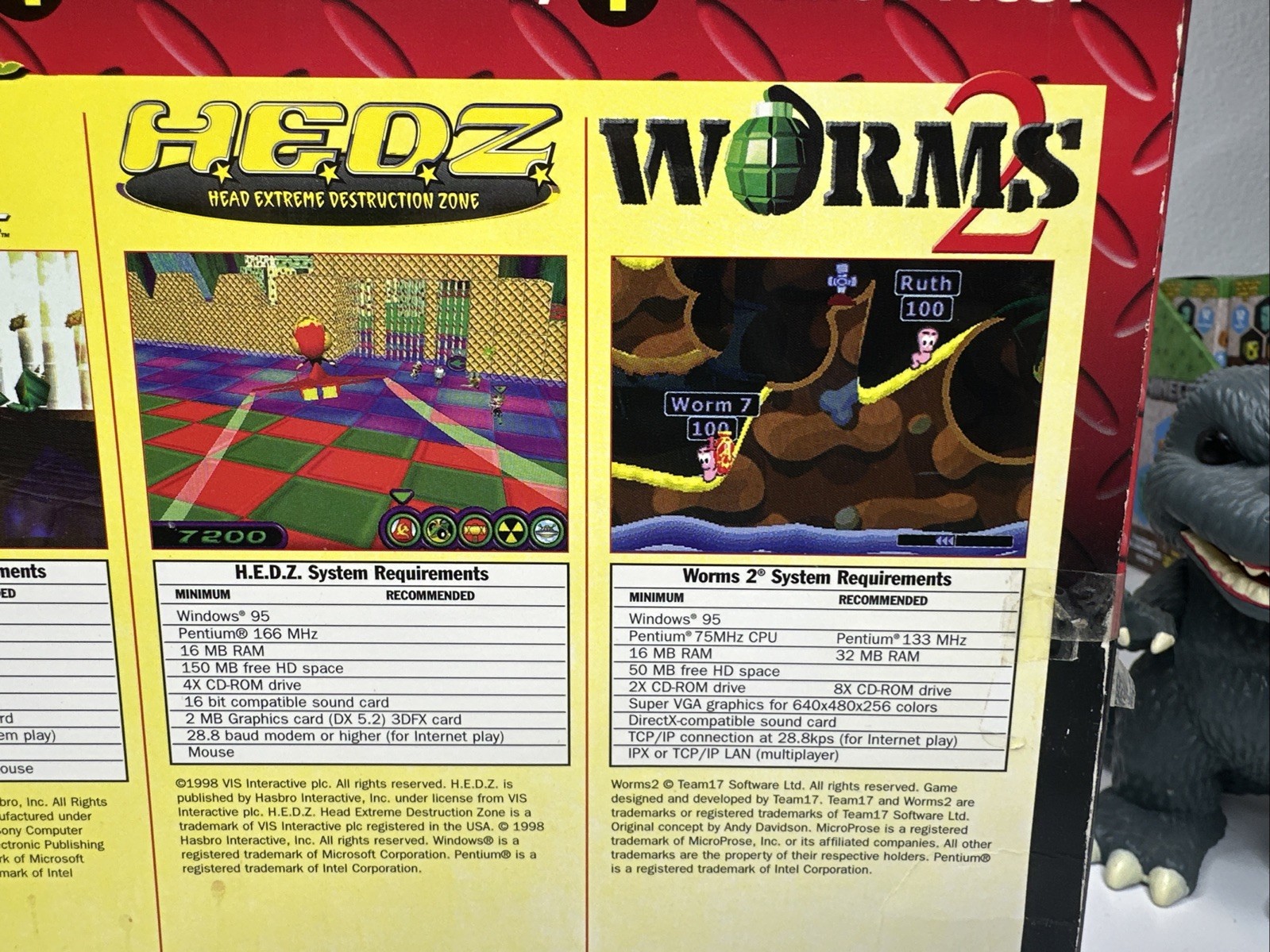 Hasbro Interactive Action PC Game 4 Pack Frogger Hedz Worms 2 Beast Wars Oop ‘99
