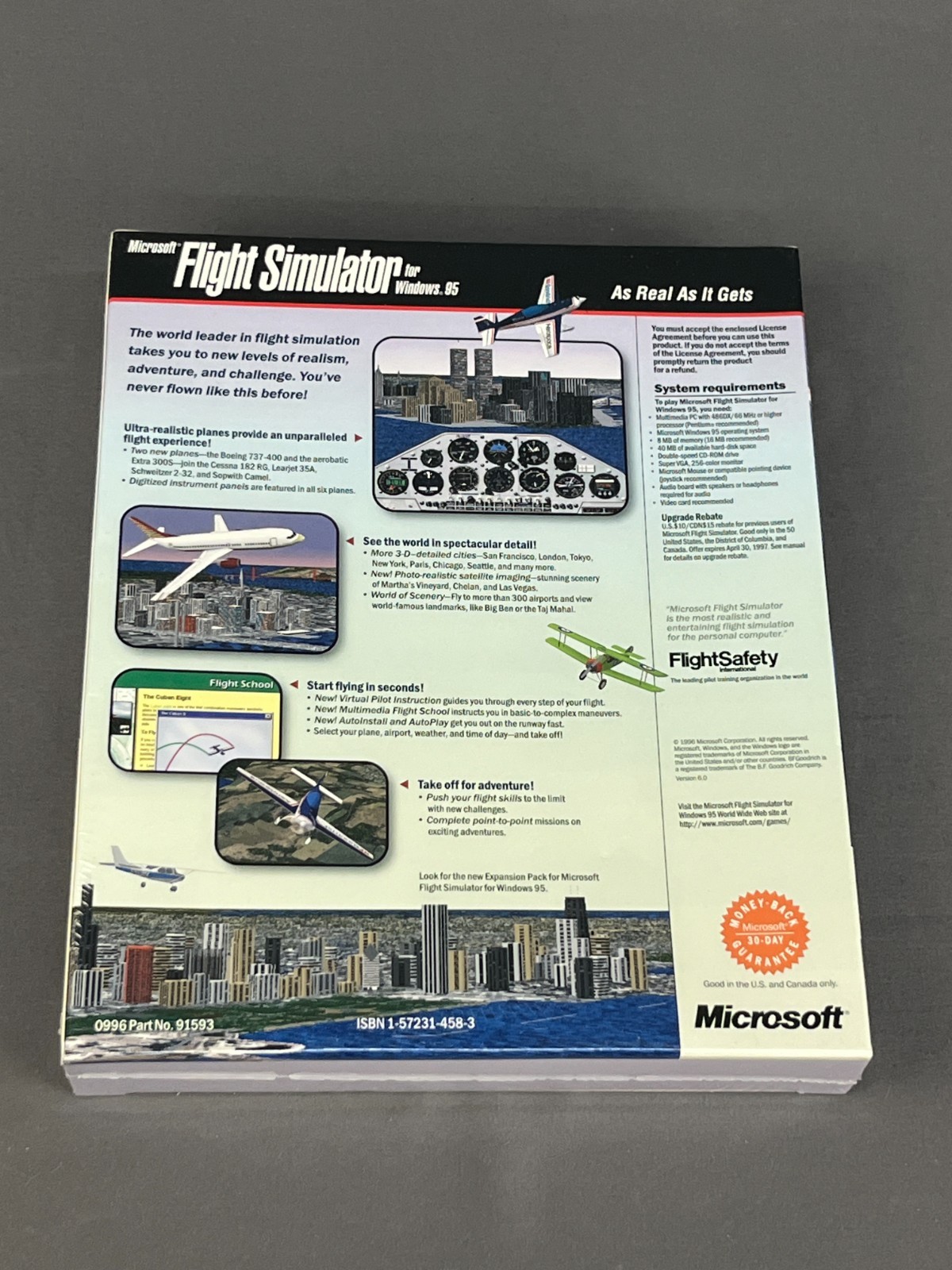 New/NOS Microsoft FLIGHT SIMULATOR 6.0 for Windows 95 PC Factory Sealed