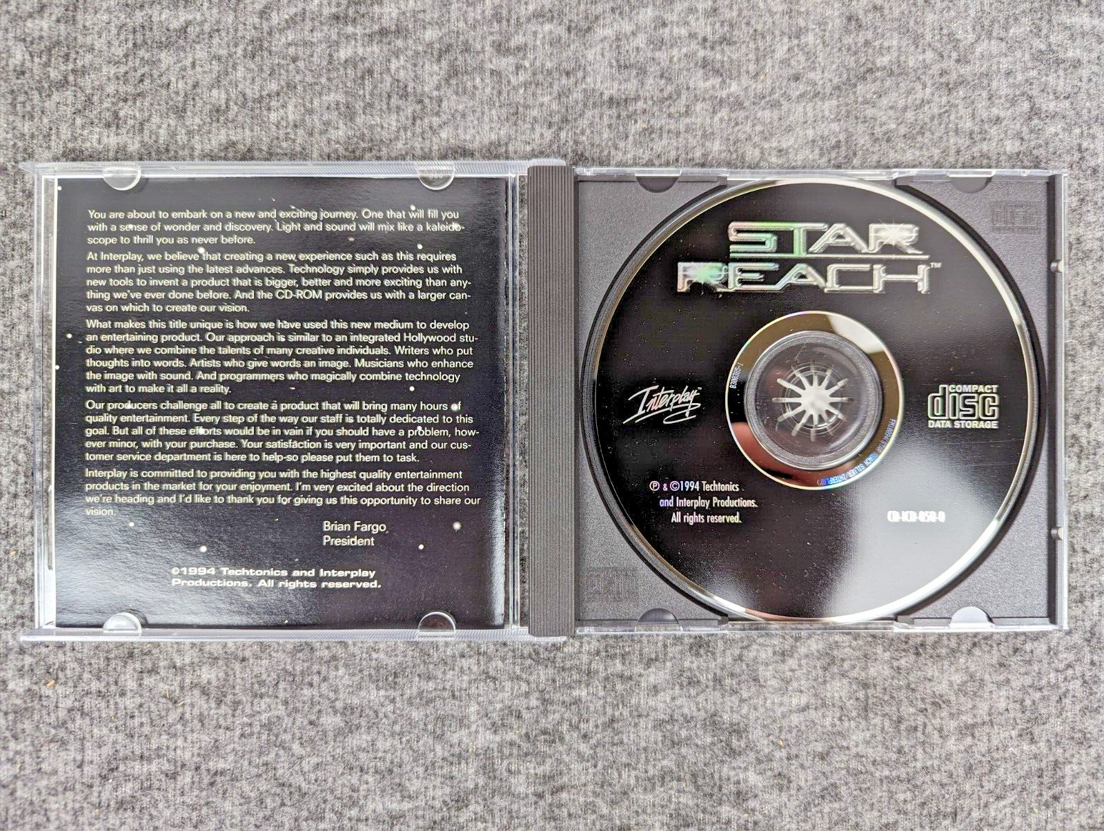 CIB Star Reach Big Box IBM PC CD-ROM (1994) Complete Rare HTF DOS Version – EUC