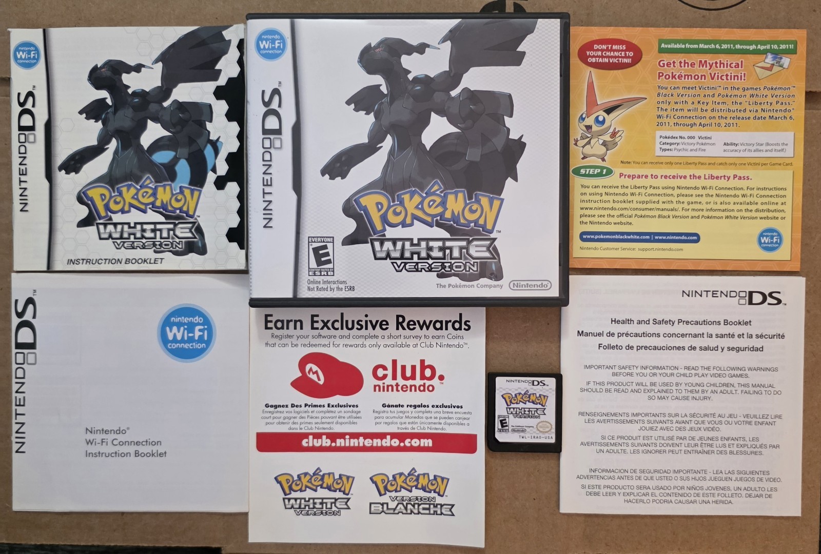 Pokemon White 1 & 2 Bundle (Nintendo DS) Lot of 2 Authentic Games