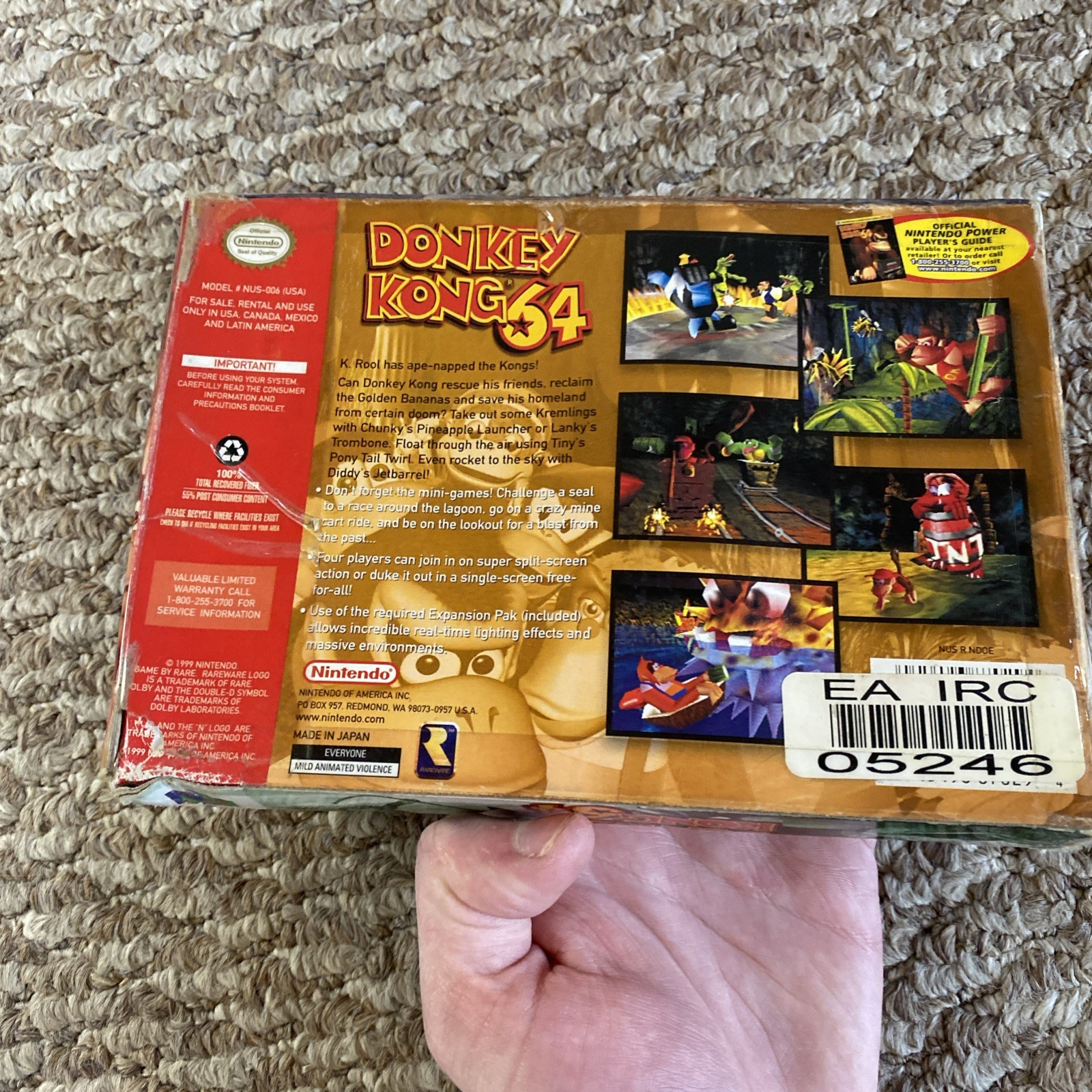 Donkey Kong 64 (Nintendo 64, 1999) With Box & Manual Authentic