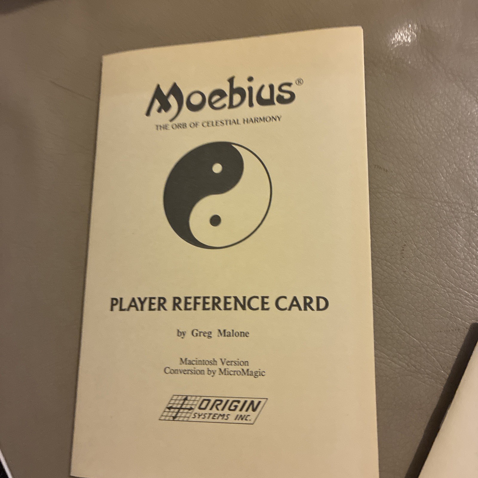 Moebius: The Orb of Celestial Harmony (Macintosh, 1987) ORIGIN – NO DISK