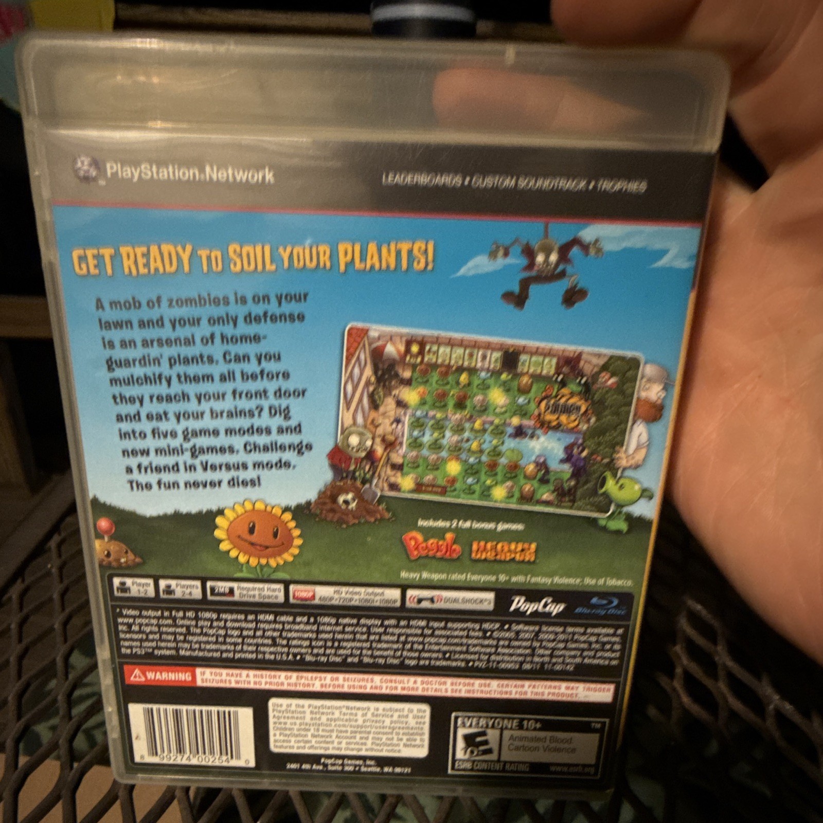 PopCap Plants vs. Zombies PS3 Includes Bonus Games E10+ NTSC-U/C 2009