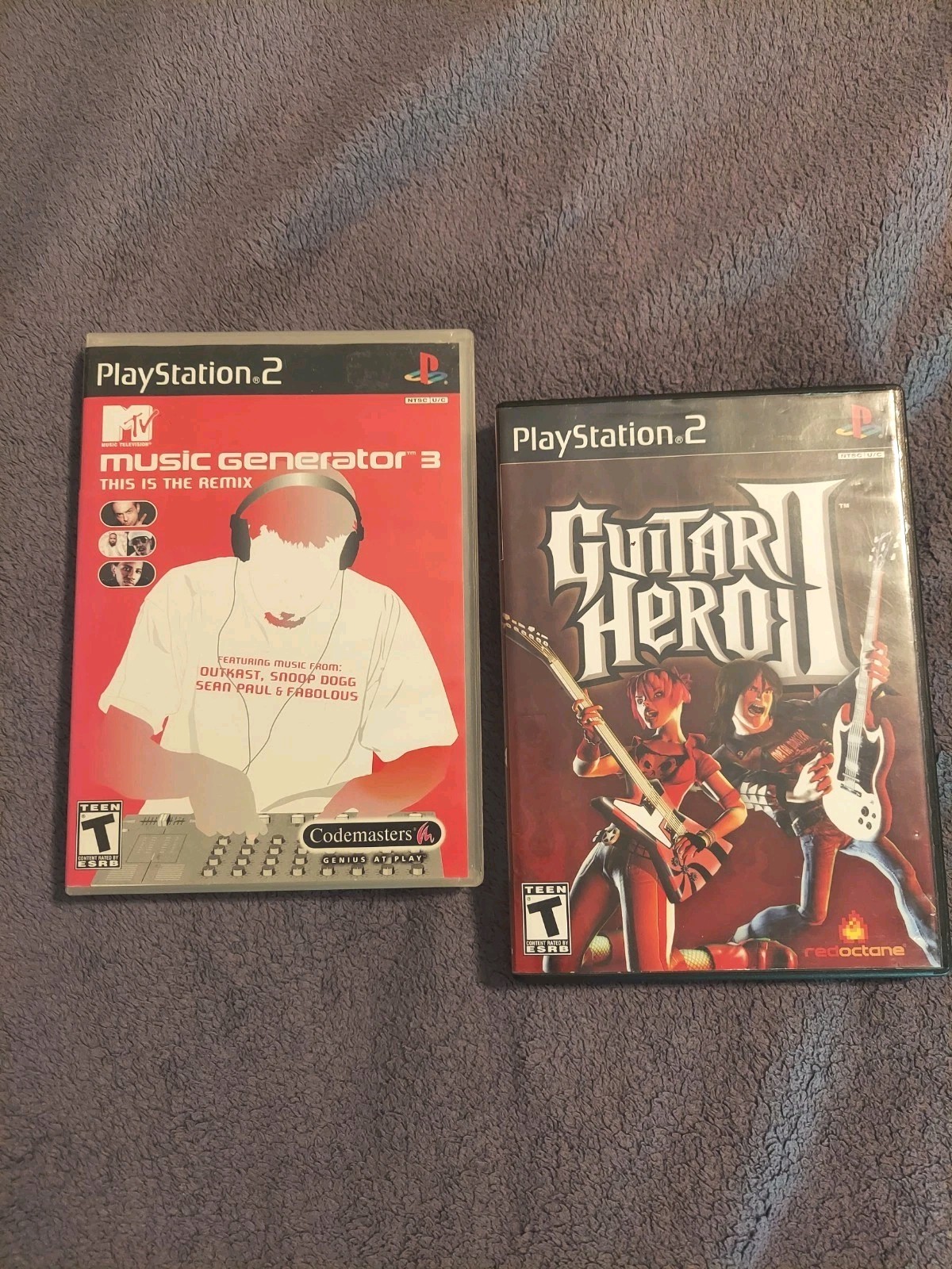 PLAYSTATION 2 PS2 GAME (LOT 2) MTV MUSIC GENERATOR 3/GUITAR HERO II CIB TESTED