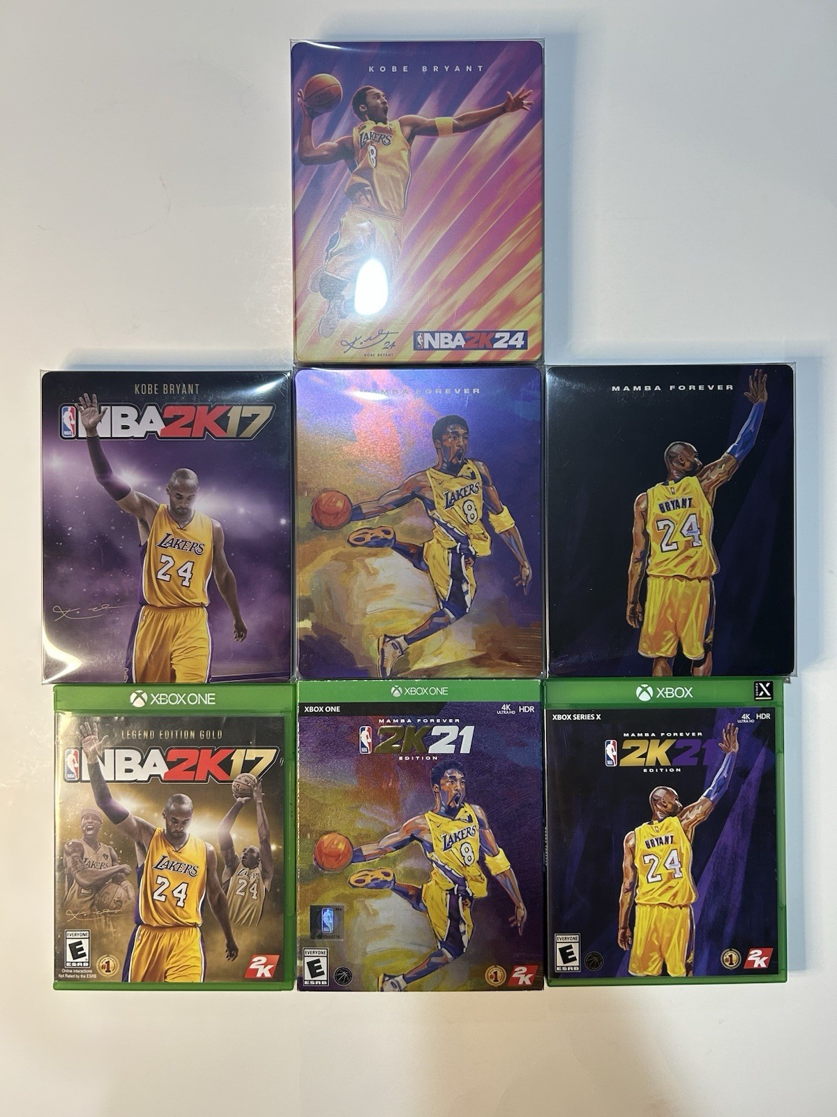 NBA 2K Kobe Bryant Edition Game Bundle Lot w/ Steelbook – 2K17, 2K21, 2K24