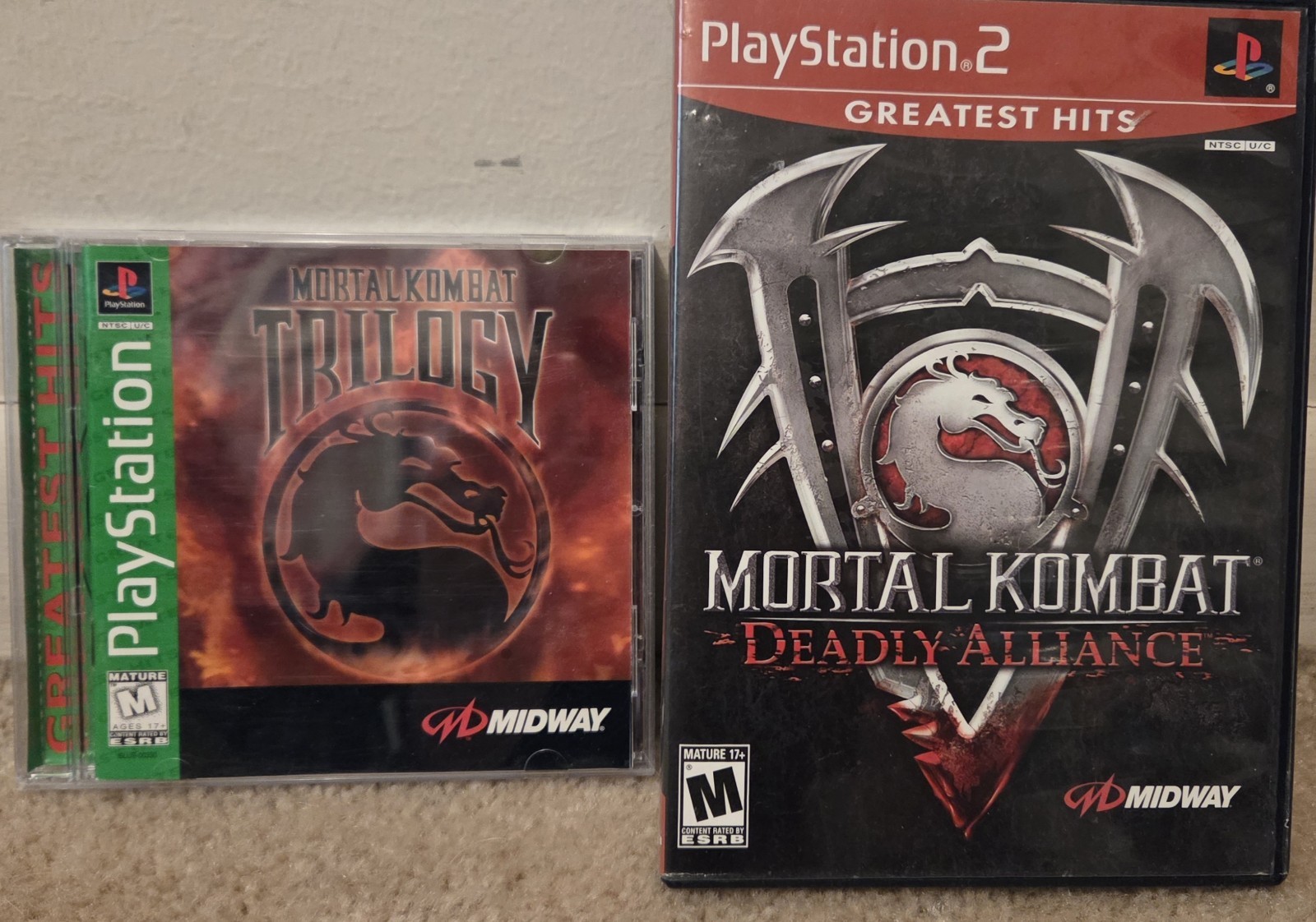 Mortal Kombat Trilogy PS1 CIB + Mortal Kombat Deadly Alliance PS2 CIB!!