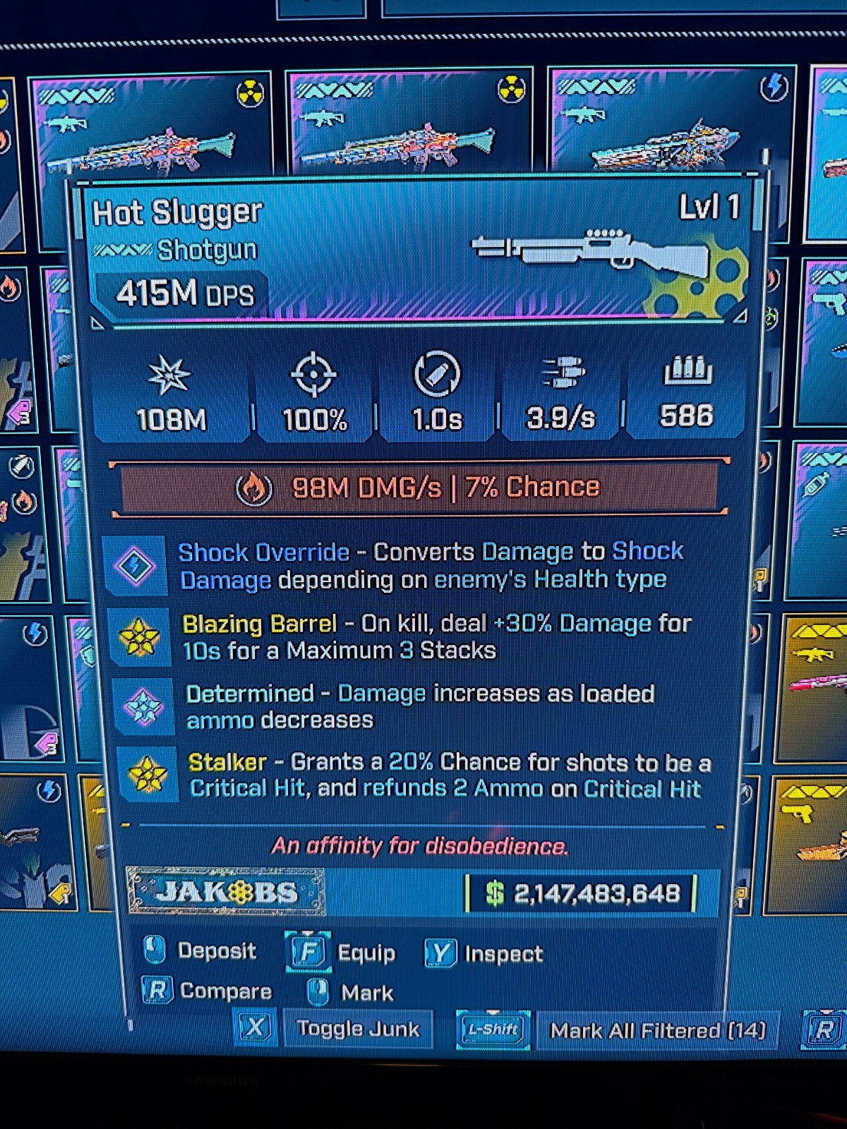 Borderlands 4✨ MODDED LVL ONE 415M DPS HOT SLUGGER PEARLESCENT BL4 ✅PC-PS-XBOX✨
