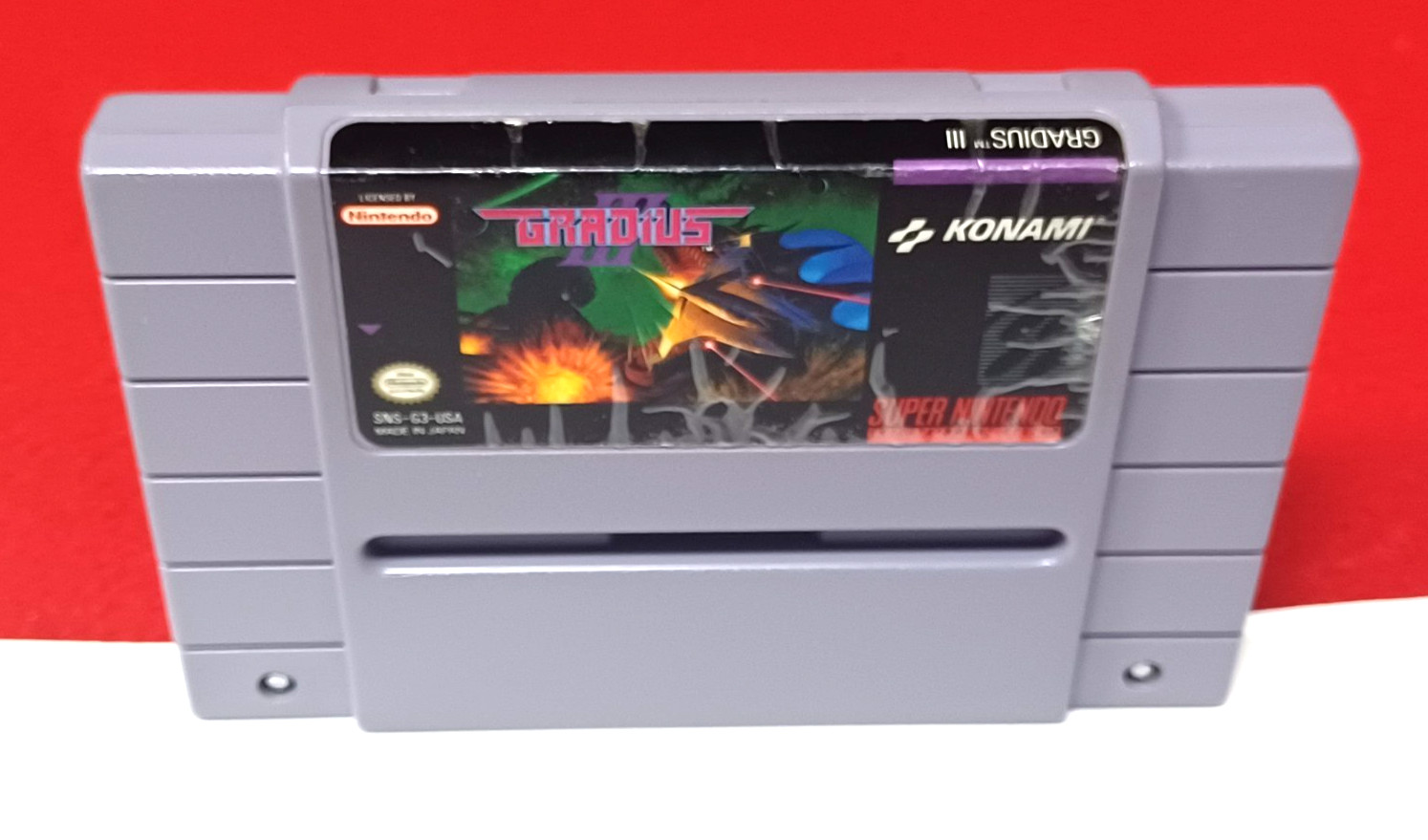 Gradius III 3 (Super Nintendo SNES, 1991) Authentic Game Cartridge Tested