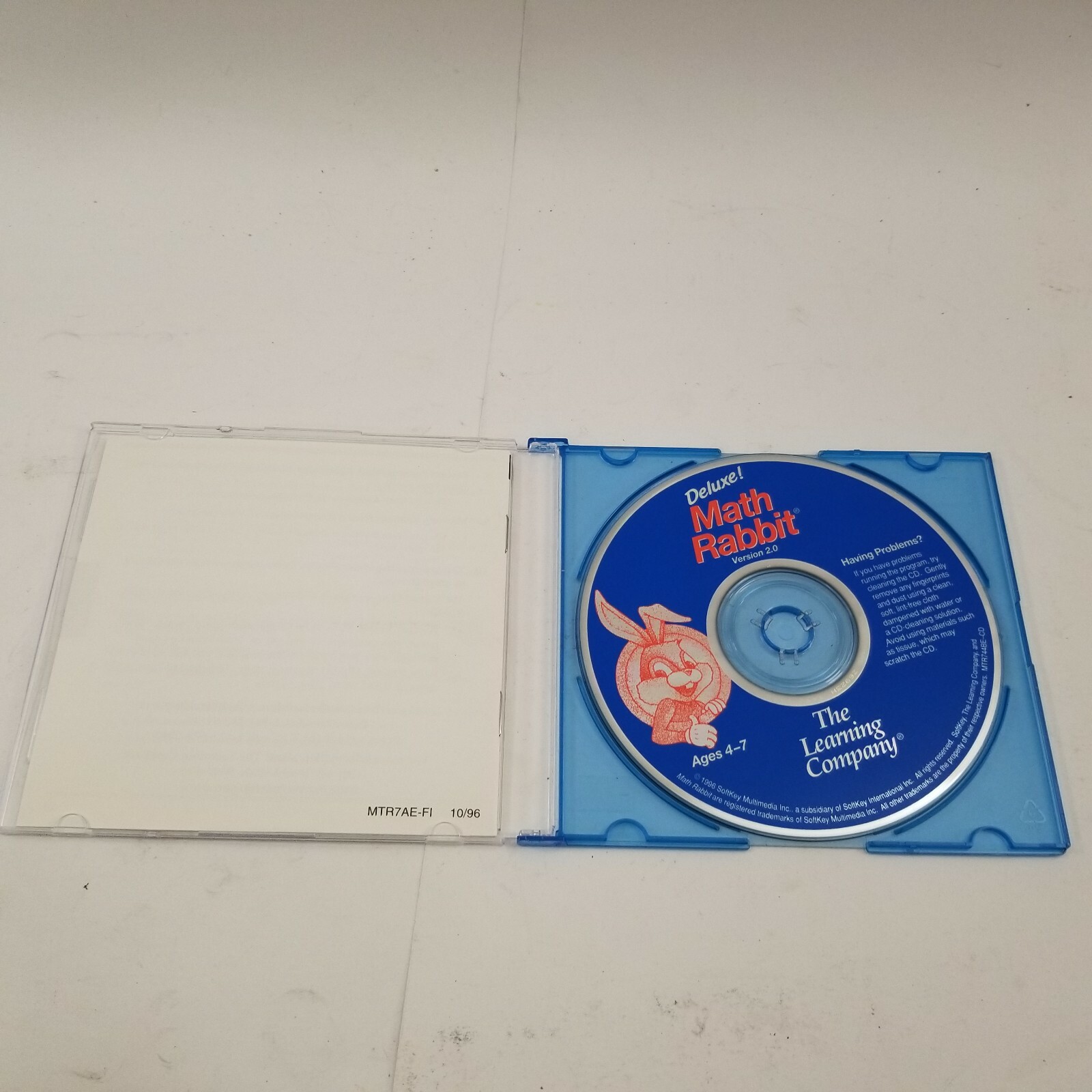 Deluxe Math Rabbit Version 2.0 Ages 4 To 7 CD ROM Windows Mac Early Learning