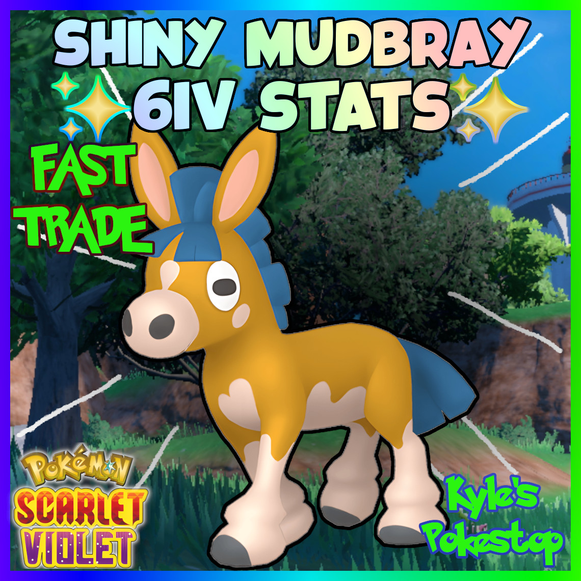 ✨ 6IV SHINY MUDBRAY ✨ POKEMON SCARLET & VIOLET EV’D BATTLE READY 🚀 FAST