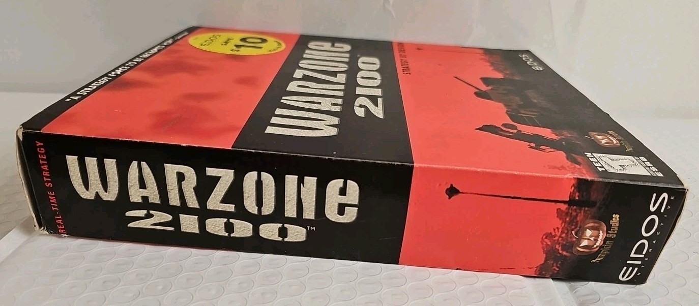 Warzone 2100 (PC, 1999, Eidos) Big Box Display Complete 3 Discs Manual & Inserts