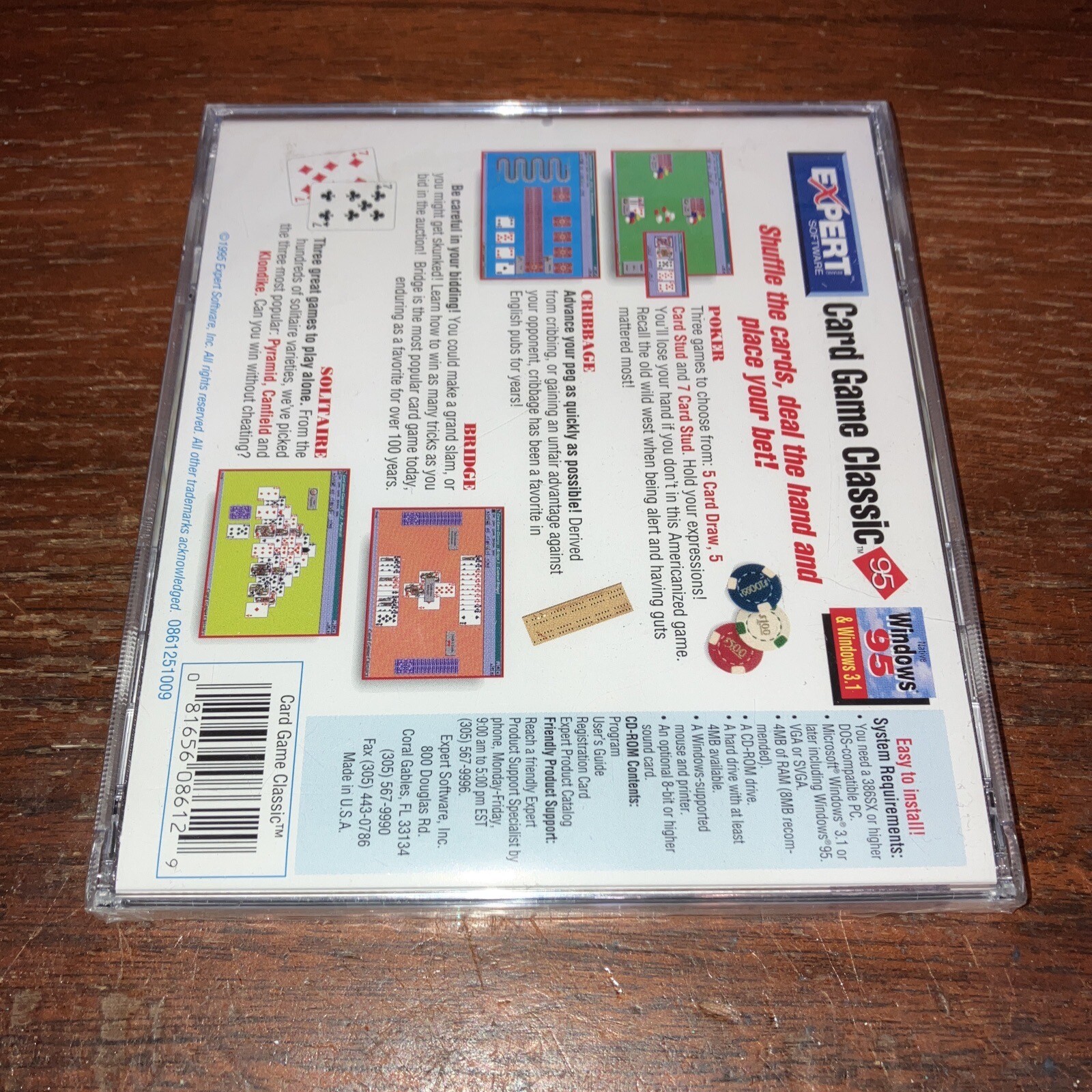 Card Game Classics (PC, 1995) – Expert Software – New Sealed Jewel Case Version