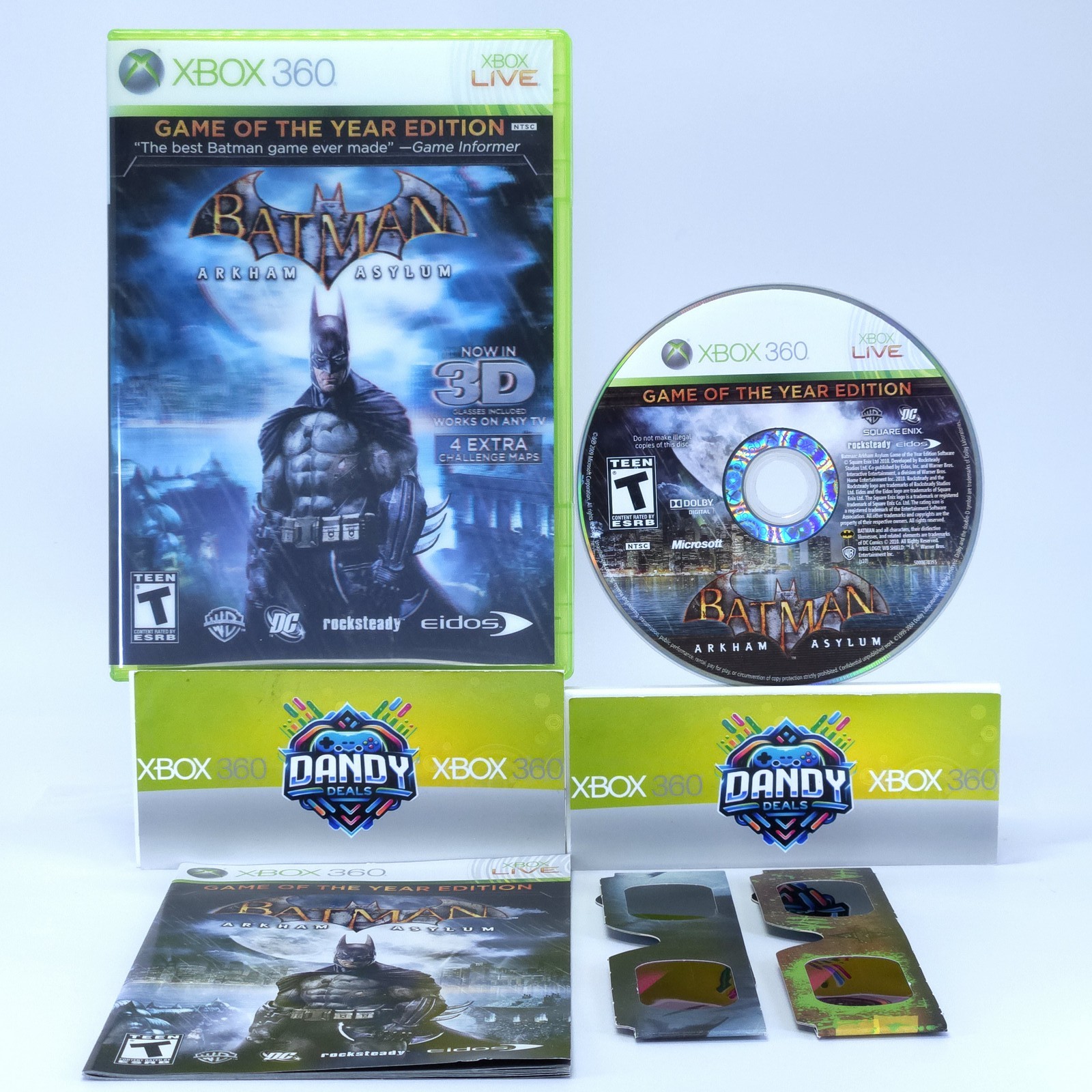 Batman: Arkham Asylum Game Of The Year CIB W/ Lenticular Cover + Extras – Xbox 3