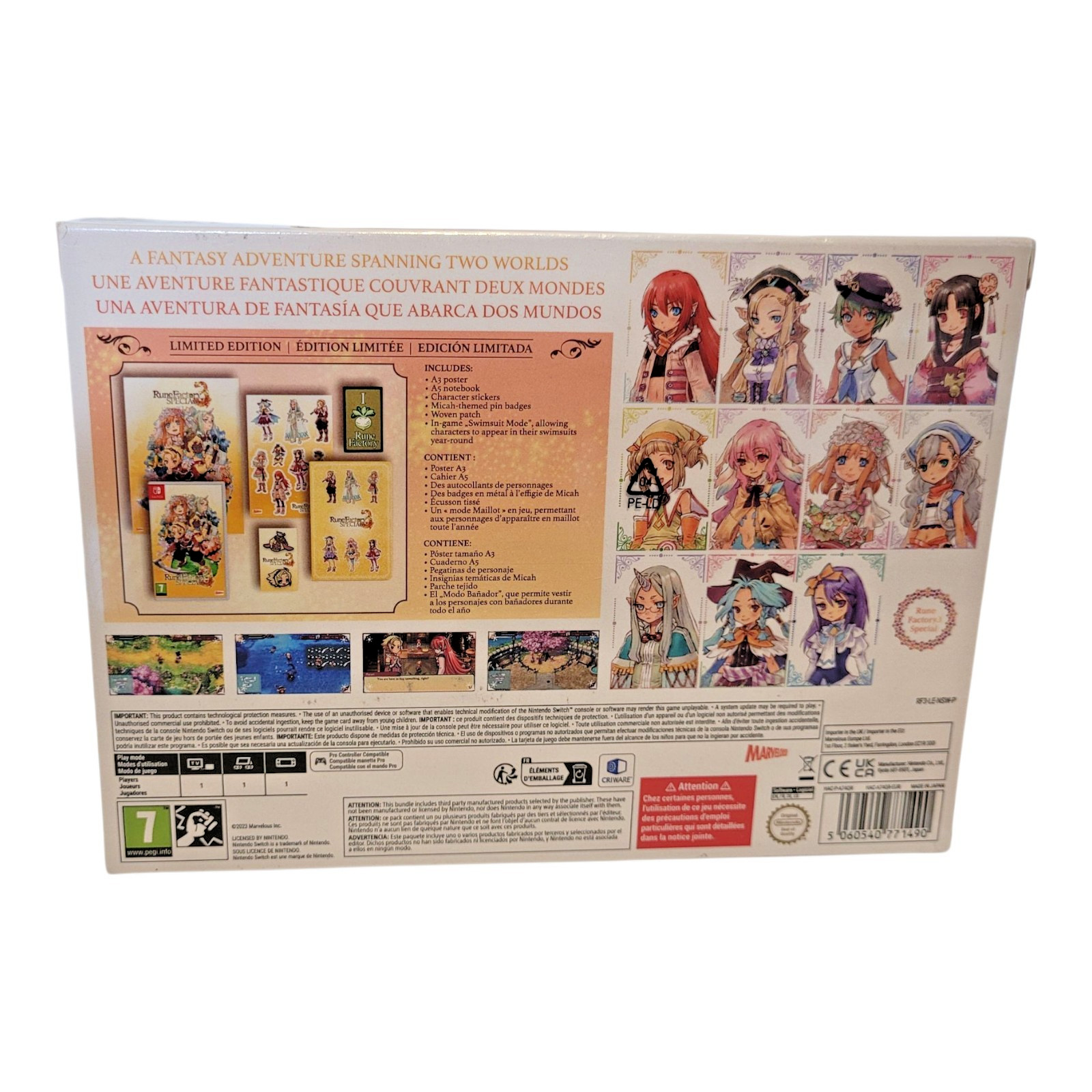 Rune Factory 3 Special Limited Edition Nintendo Switch New Sealed