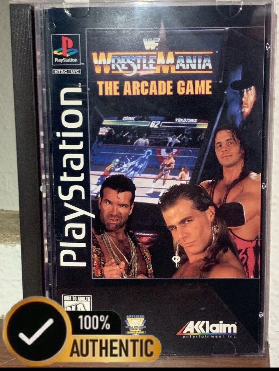 WWF WrestleMania: The Arcade Game LONG BOX – PS1 | ✅ AUTHENTIC | CLEANED-TESTED