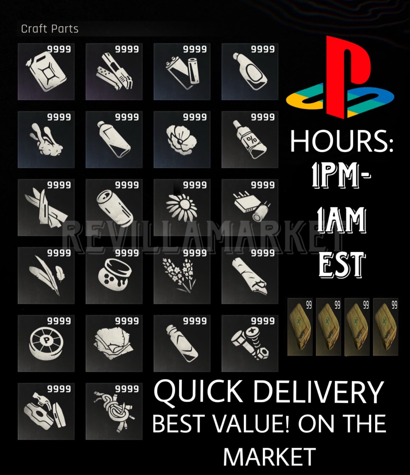 [PS5] ALL MAX Crafting Materials, x9999, Med kits! FAST!Dying Light: The Beast