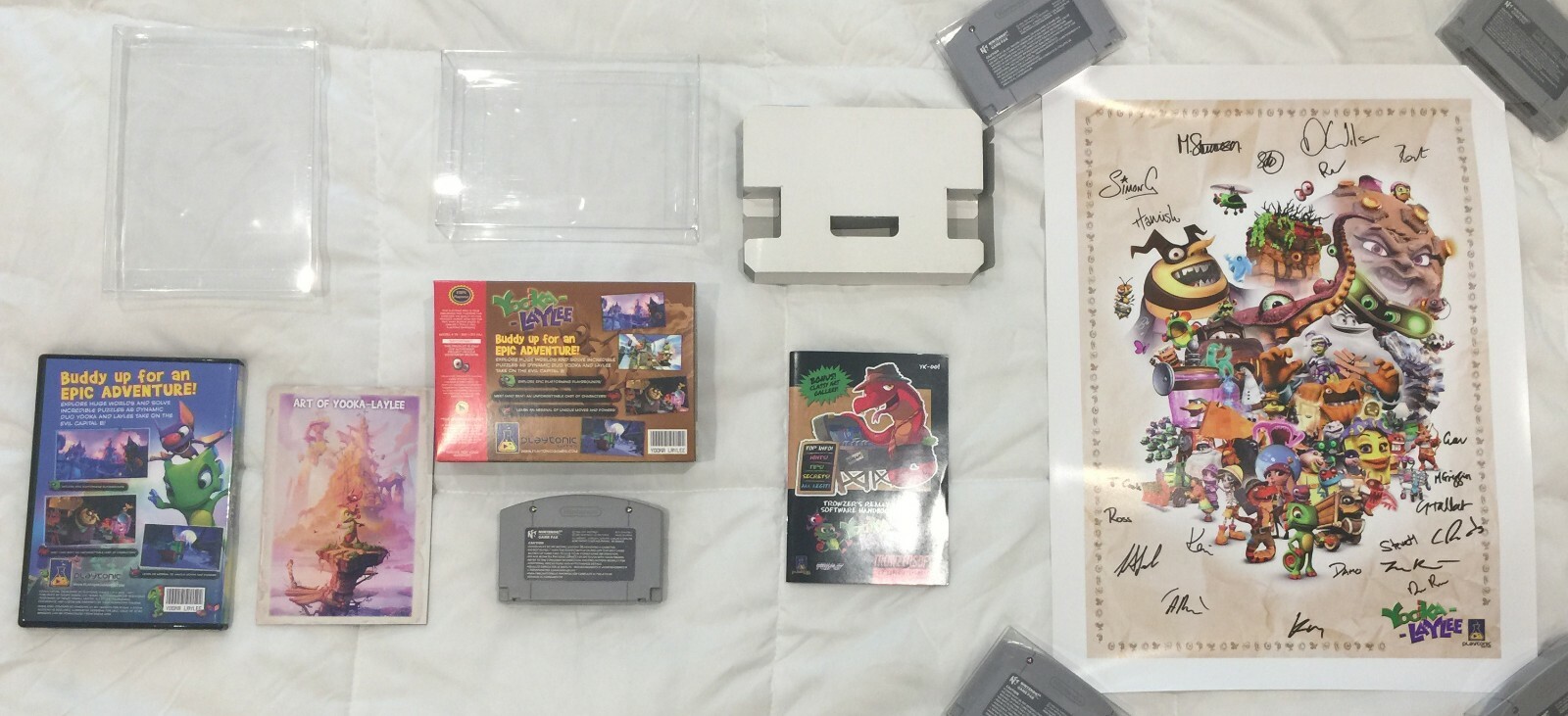 YOOKA LAYLEE KICKSTARTER BACKER SPECIAL EDITION BRAND NEW N64 CARTRIDGE + POSTER