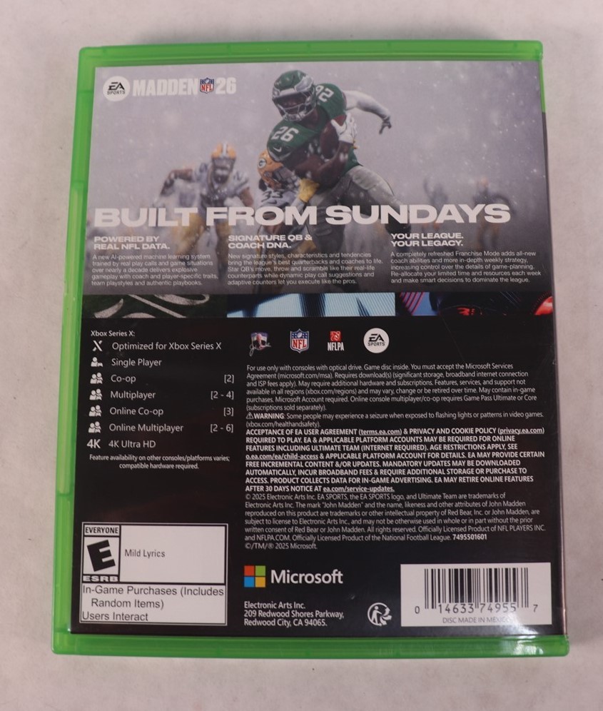 Lot 10 Xbox Series X EA Sports Madden NFL 26