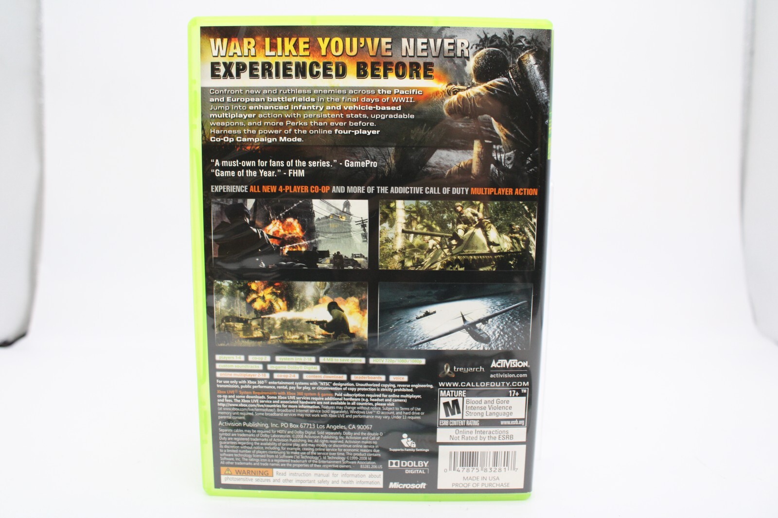 Refurbished Xbox 360 Call of Duty World at War Complete CIB Tested Excellent