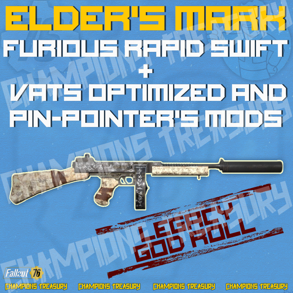 FALLOUT 76 PC ANY OF LEGACY GOD ROLL ELDER’S MARK OF YOUR CHOICE &PIN-POINTER’S