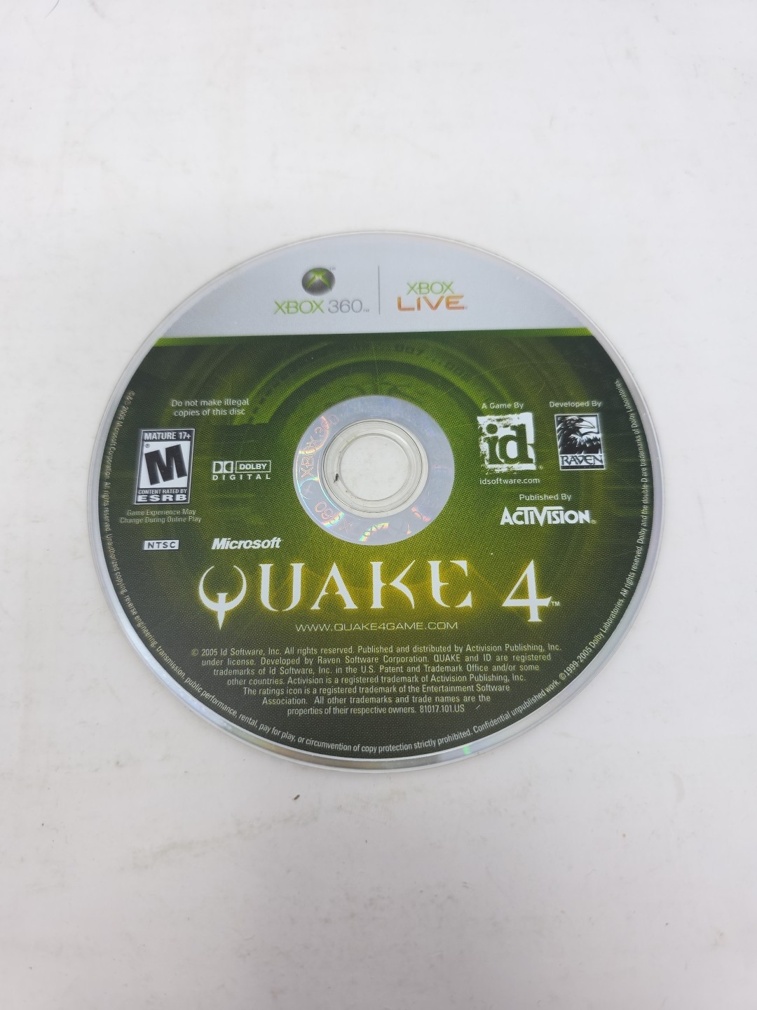 Quake 4 Microsoft Xbox 360 Disc Only Loose Disc Tested