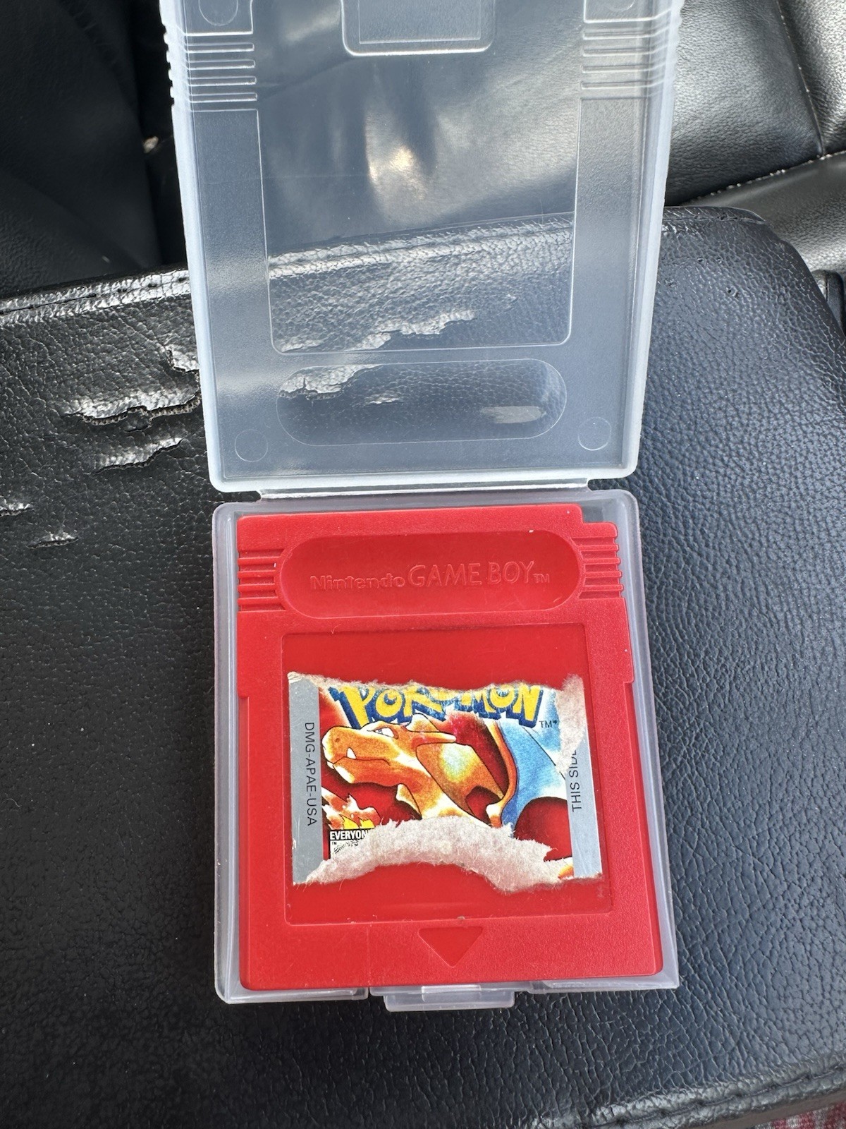 Authentic Pokemon Red Version Nintendo Gameboy GB Working (Label messed up)