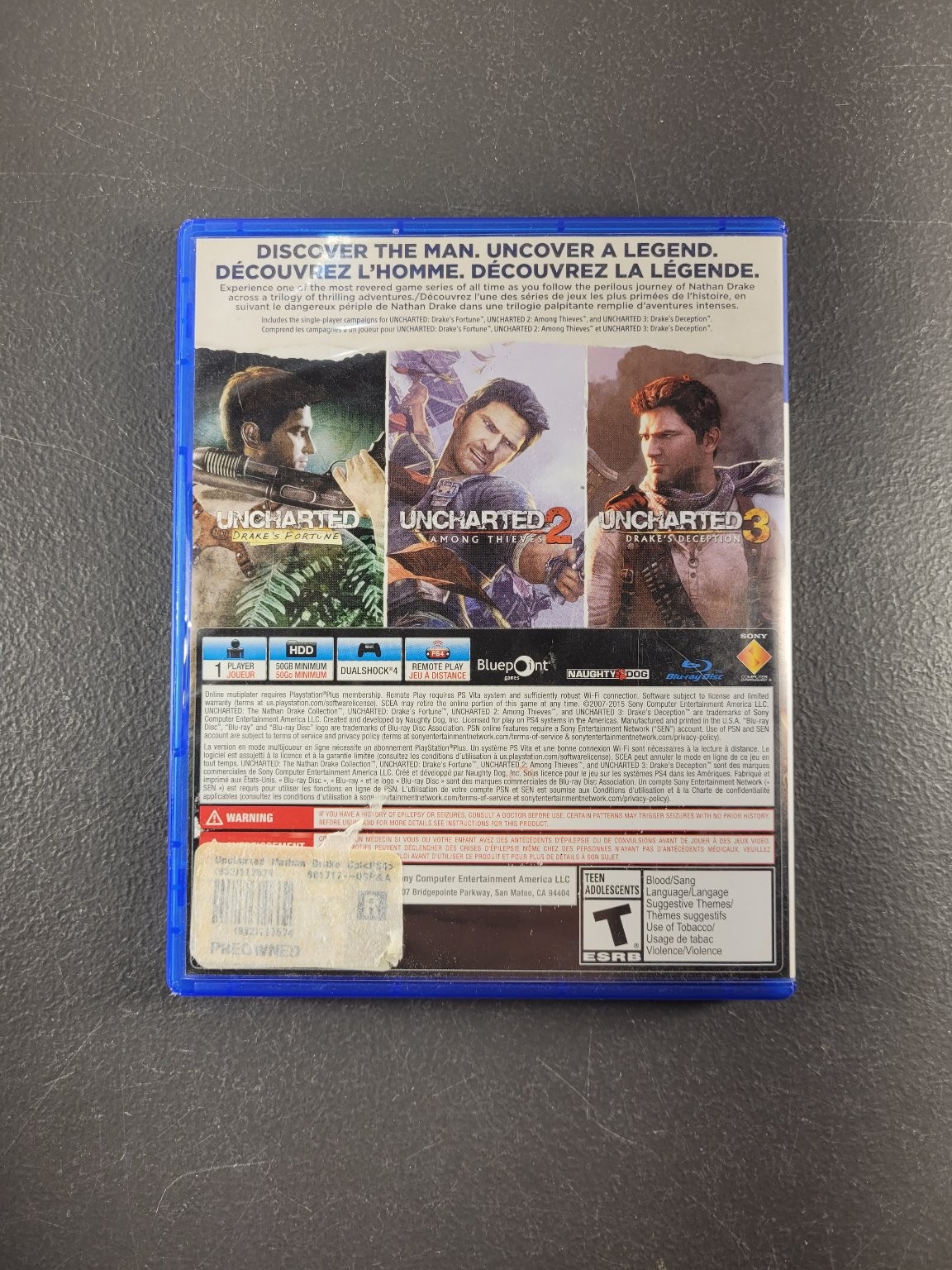 Uncharted The Nathan Drake Collection PS4 Video Game Single Player